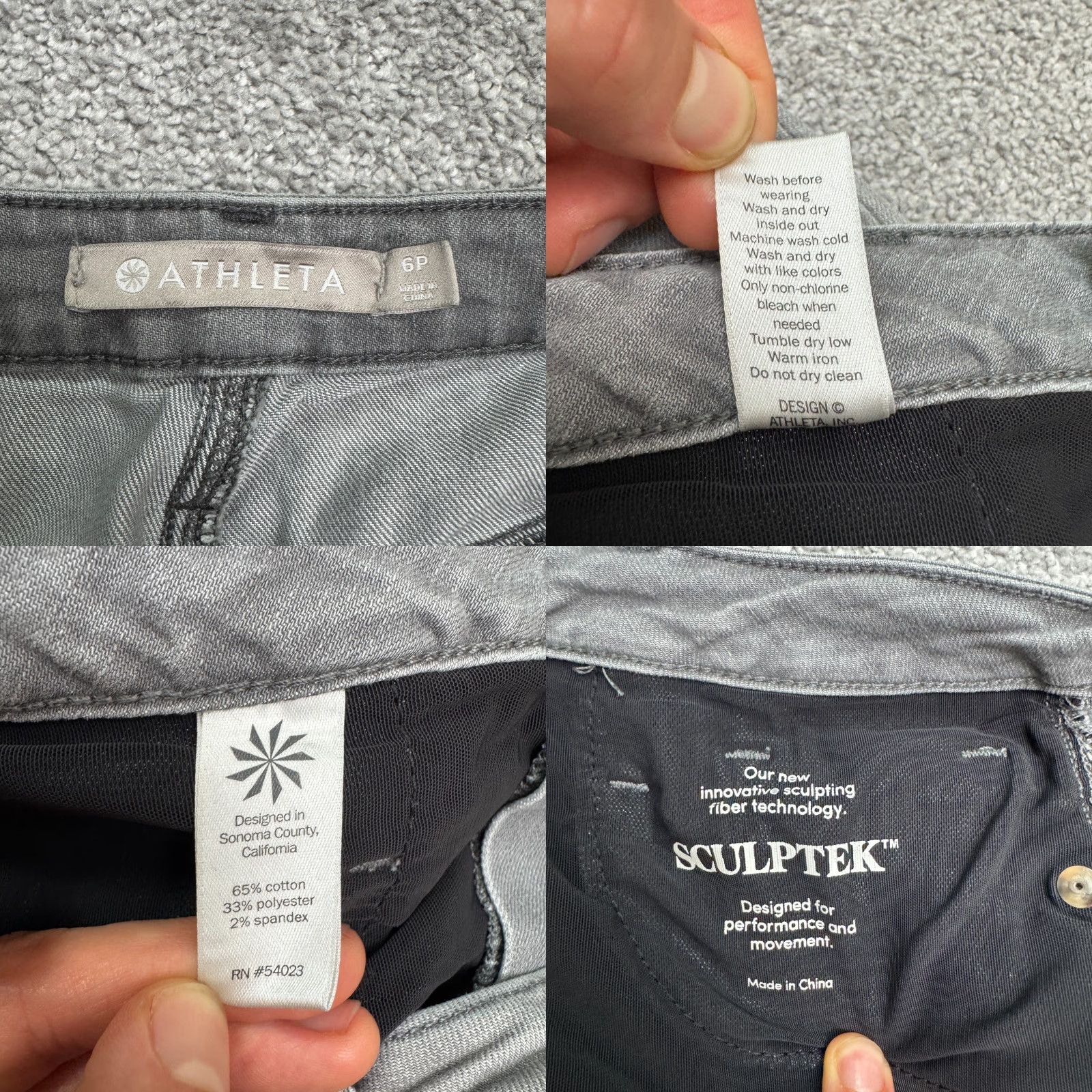 Athleta Athleta Sculptek Jeans Womens 6P Petite Skinny Denim Gray 32x27 Stretch City Grunge Streetwear Size 28" / US 6 / IT 42 - 8 Thumbnail