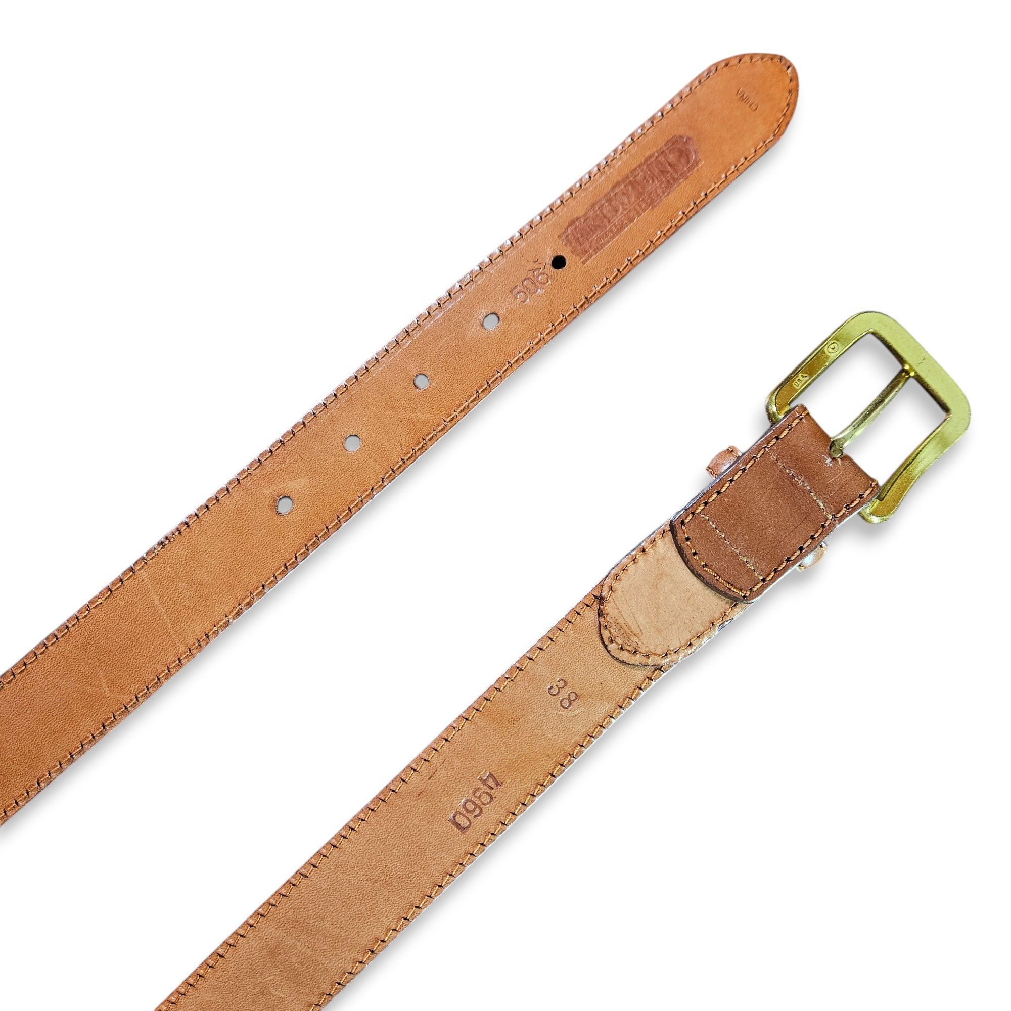 Lands' End Lands' End 37-41" NEW Belt Leather Brown Woven Double Braid Size 38 - 9 Thumbnail