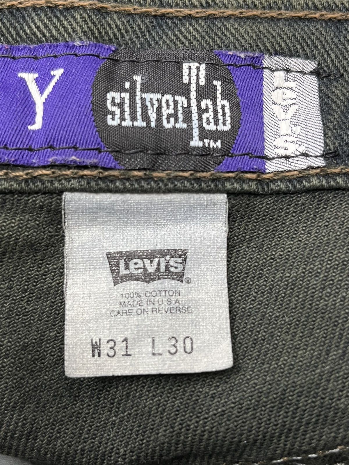 Levi's Made & Crafted VERY RARE Dark Green 90’s Levi’s SiverTab BAGGY Made In USA Size US 31 - 8 Thumbnail