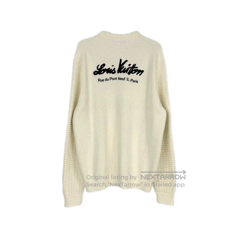 Louis Vuitton Louis Vuitton White embroidered monogram logo sweater Size US XL / EU 56 / 4 - 2 Thumbnail