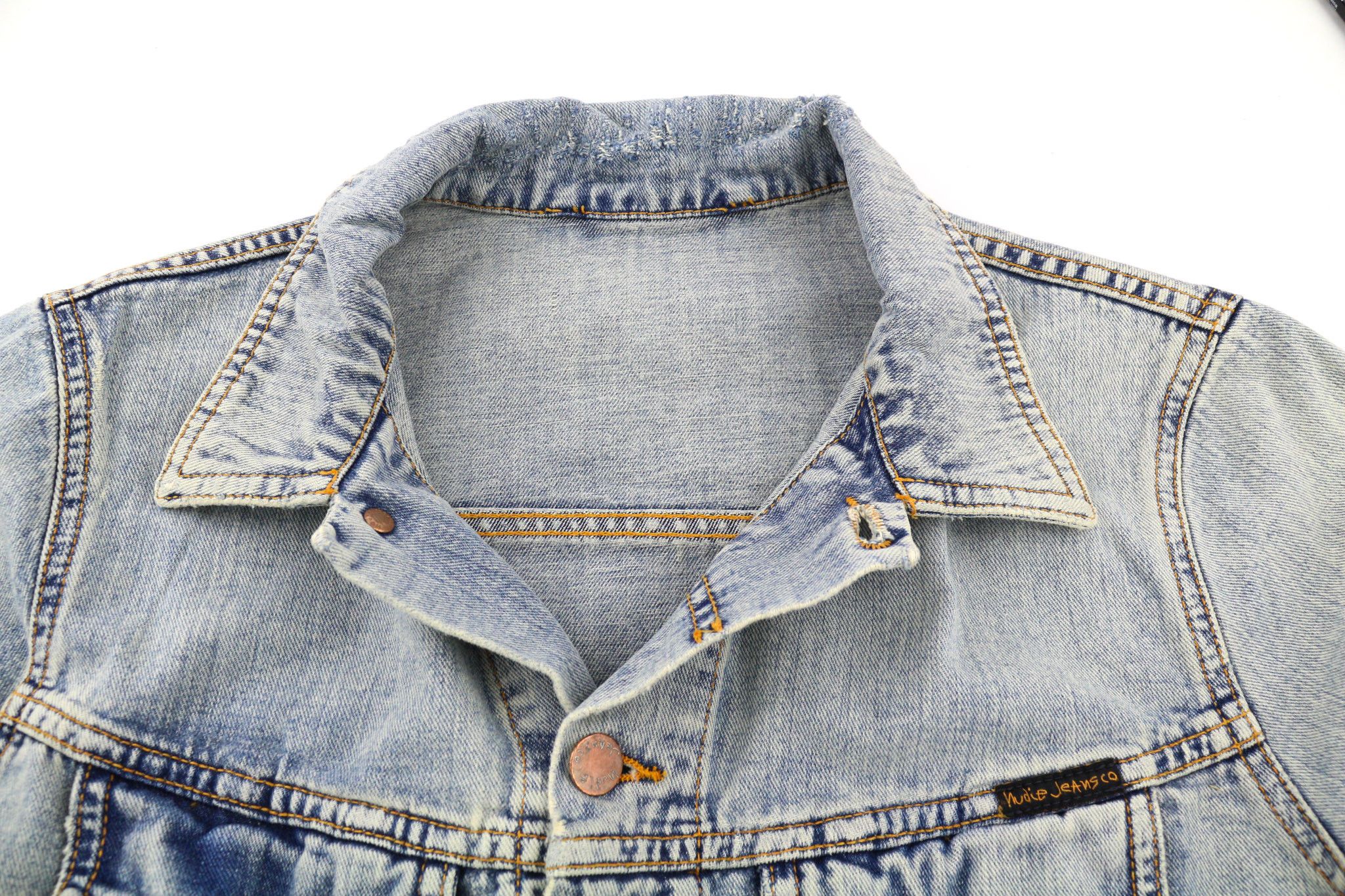 Nudie Jeans TERRY S Denim Bleach Blue Washed Buttoned Jacket 80757 Size US S / EU 44-46 / 1 - 4 Thumbnail