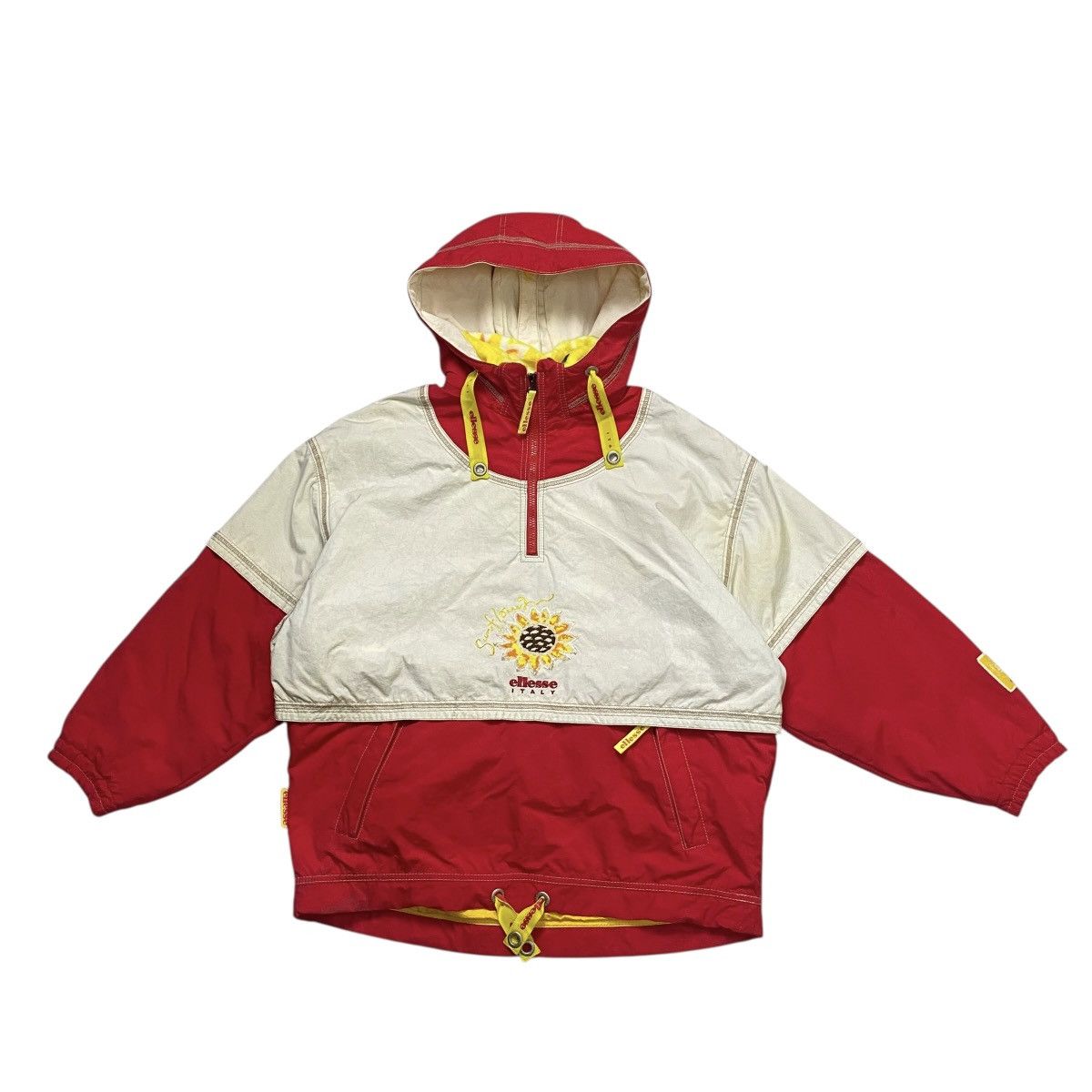 Ellesse vintage 90s Ellesse Sunflower pullover hooded jacket Size US M / EU 48-50 / 2 - 2 Thumbnail