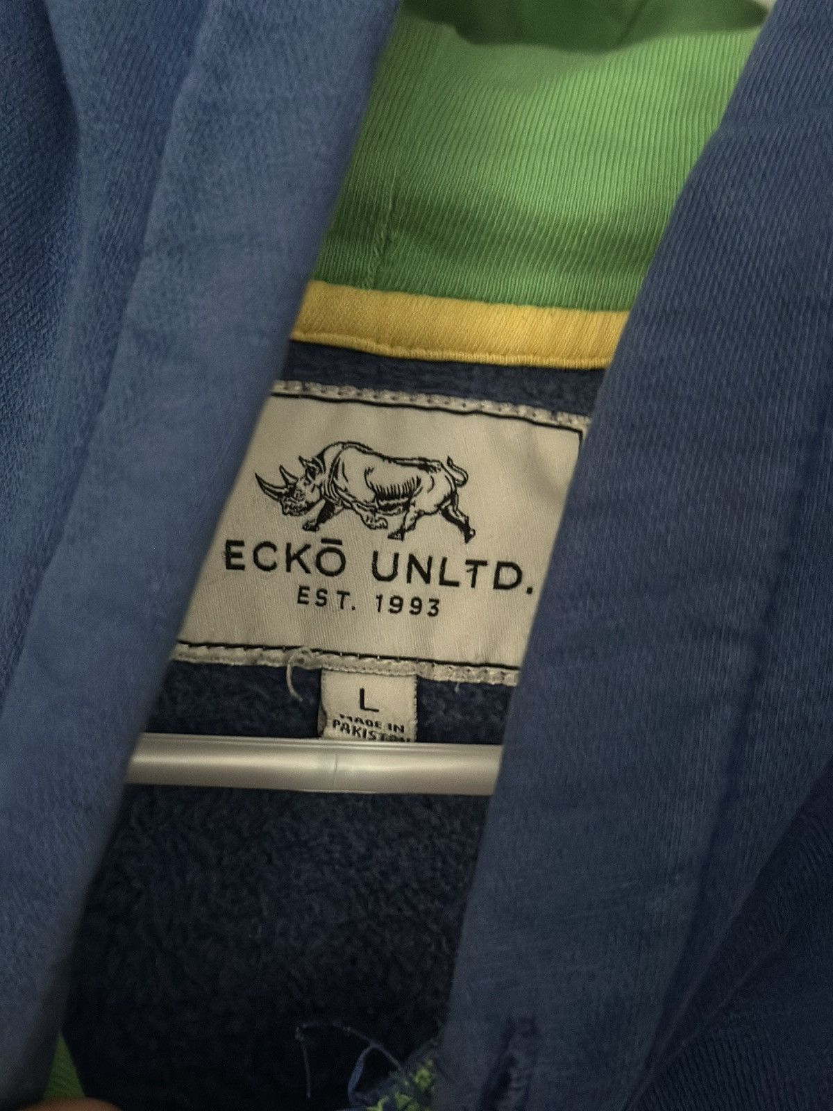 Ecko Unltd. Ecko Untld Navy blue hoodie with green accents #hoodie Size US L / EU 52-54 / 3 - 4 Thumbnail