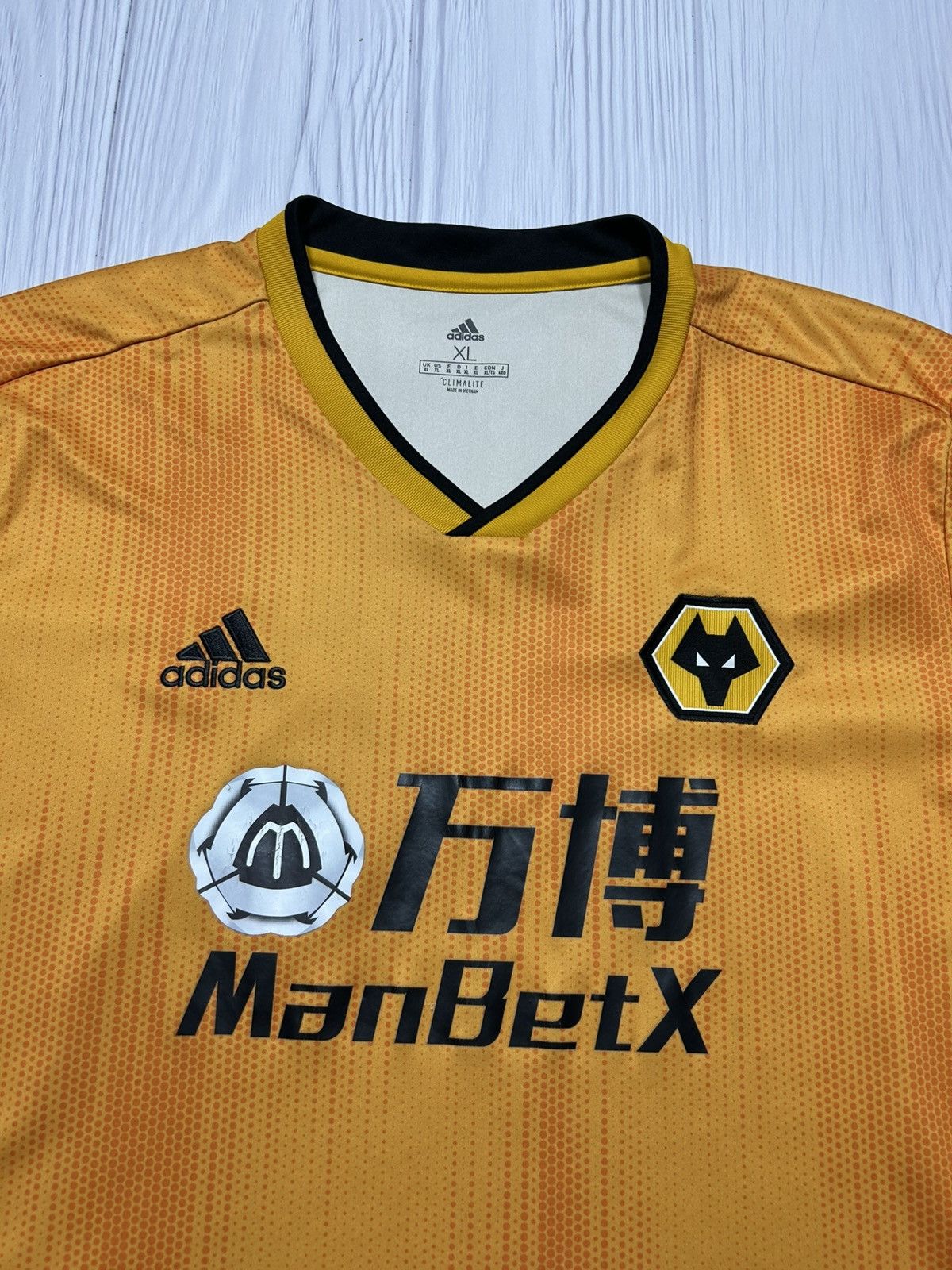 Adidas 2019-20 Wolverhampton Adidas Home Soccer Jersey Size XL Size US XL / EU 56 / 4 - 4 Thumbnail