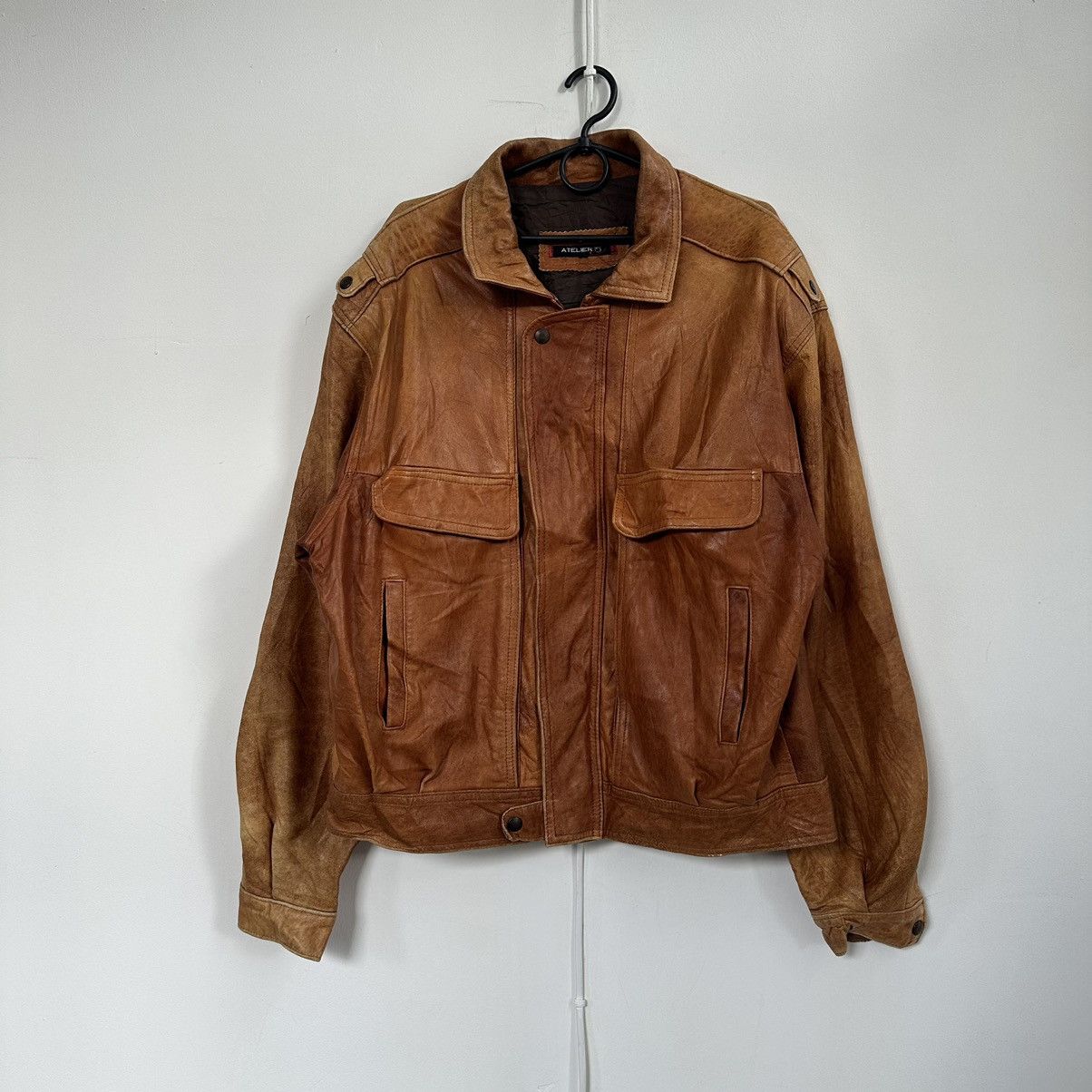 Vintage Vintage light Brown Leather jacket vintage y2k Size US XL / EU 56 / 4 - 9 Thumbnail