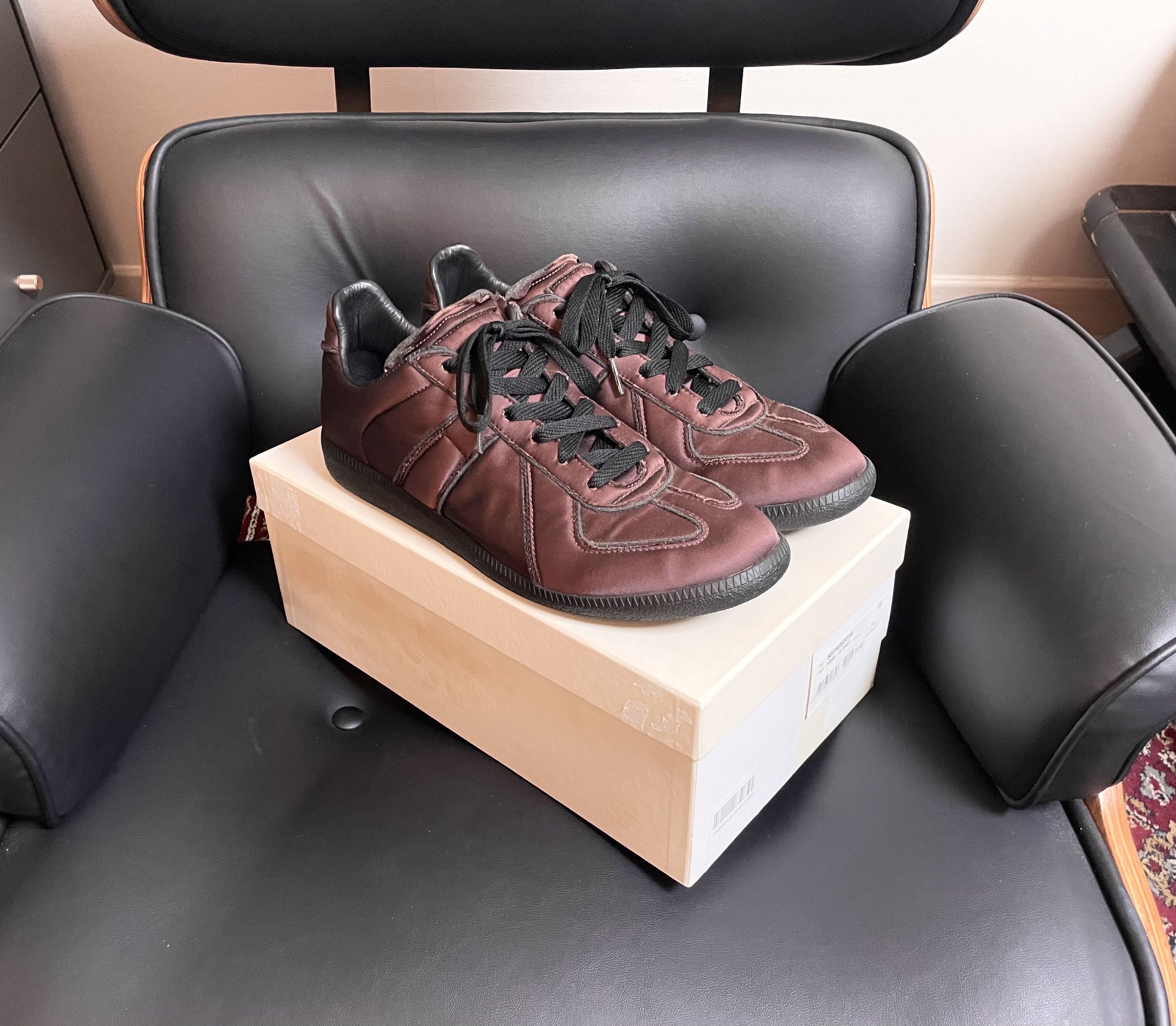 Maison Margiela Maison Margiela GAT (Satin Burgundy 2019) Size US 12 / EU 45 - 2 Thumbnail
