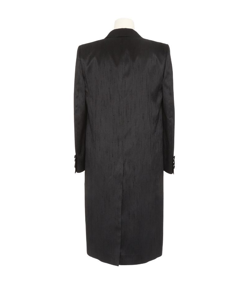Saint Laurent Paris o1bcso1str0924 Manteau Satin Shantung Noir in Black Size US M / EU 48-50 / 2 - 2 Thumbnail