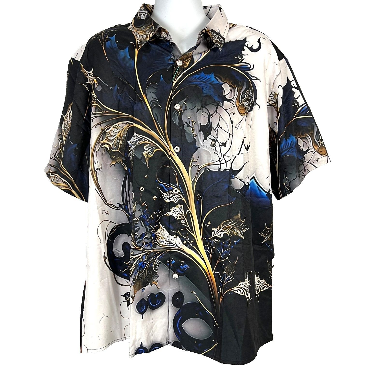 Other Royaura Hawaiian Surreal Trippy Leaves Mens Button Shirt siz Size US XXL / EU 58 / 5 - 1 Thumbnail