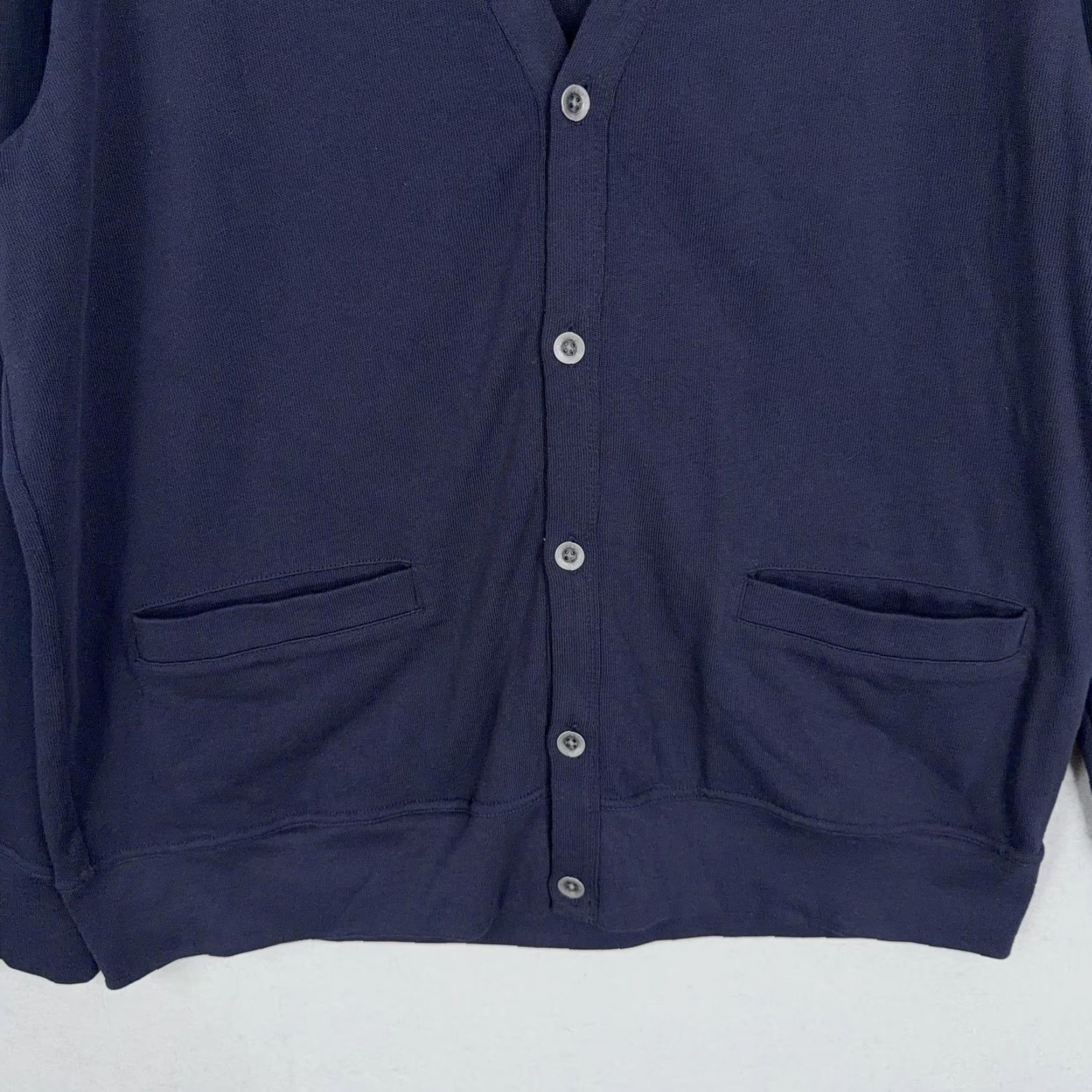 Banana Republic Banana Republic Sweater Mens XL Blue V Neck Cardigan Pockets Knit Classic Grandpa Styles: Cardigan, V-Neck, Solid Knit, Long Sleeve Mens XL, Navy Blue Size US XL / EU 56 / 4 - 6 Thumbnail