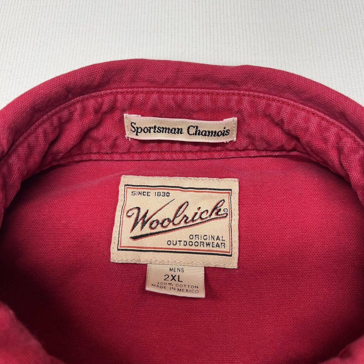 Vintage × Woolrich Woolen Mills VTG Woolrich Chamois Flannel Shirt Red Button Long Sleeve Size US XXL / EU 58 / 5 - 5 Thumbnail