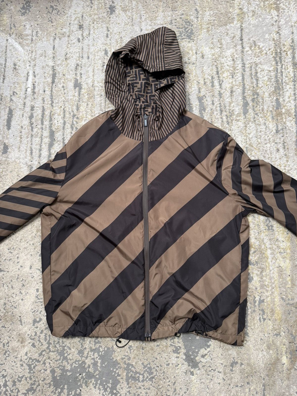 Fendi Fendi FF Monogram Windbreaker Jacket (Brown) Size 52 Size US L / EU 52-54 / 3 - 4 Thumbnail