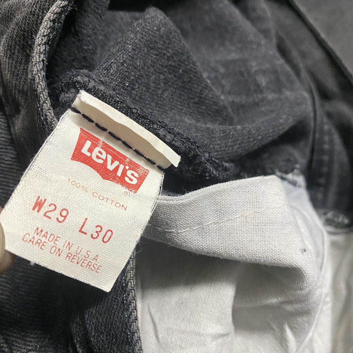 Levi's Vintage 80s Levis 501 Fade Black Jeans 29x30 Made in USA Size US 29 - 21 Thumbnail
