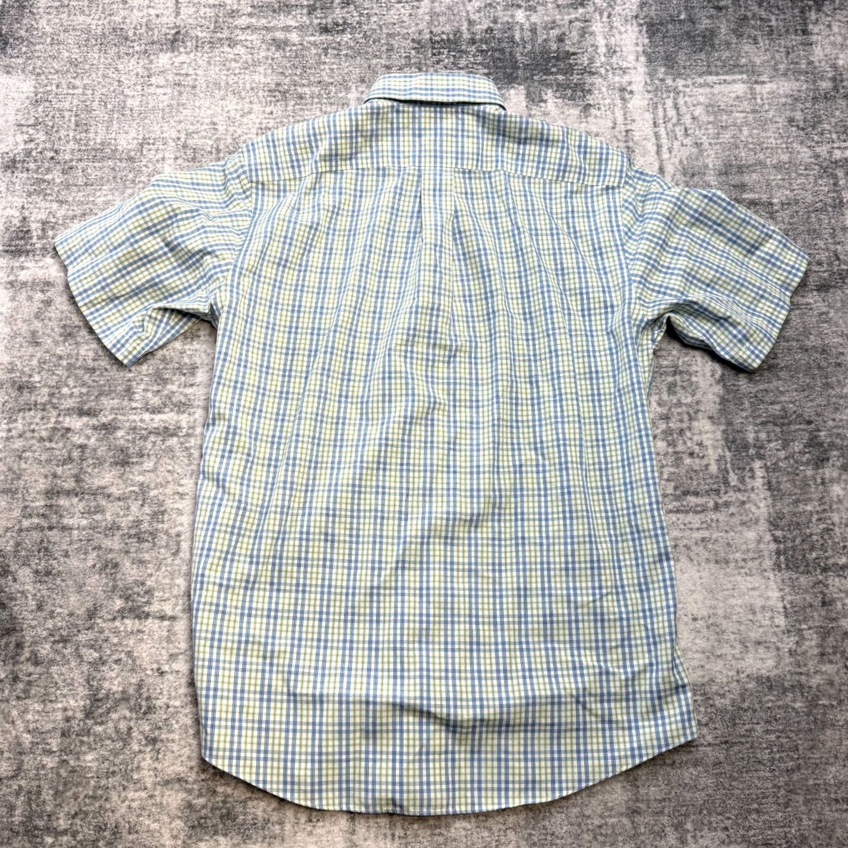 Vintage L.L. Bean Shirt Mens Small Blue Green Plaid Wrinkle Resistant Button-Up Collared Short Sleeve Size US S / EU 44-46 / 1 - 5 Thumbnail