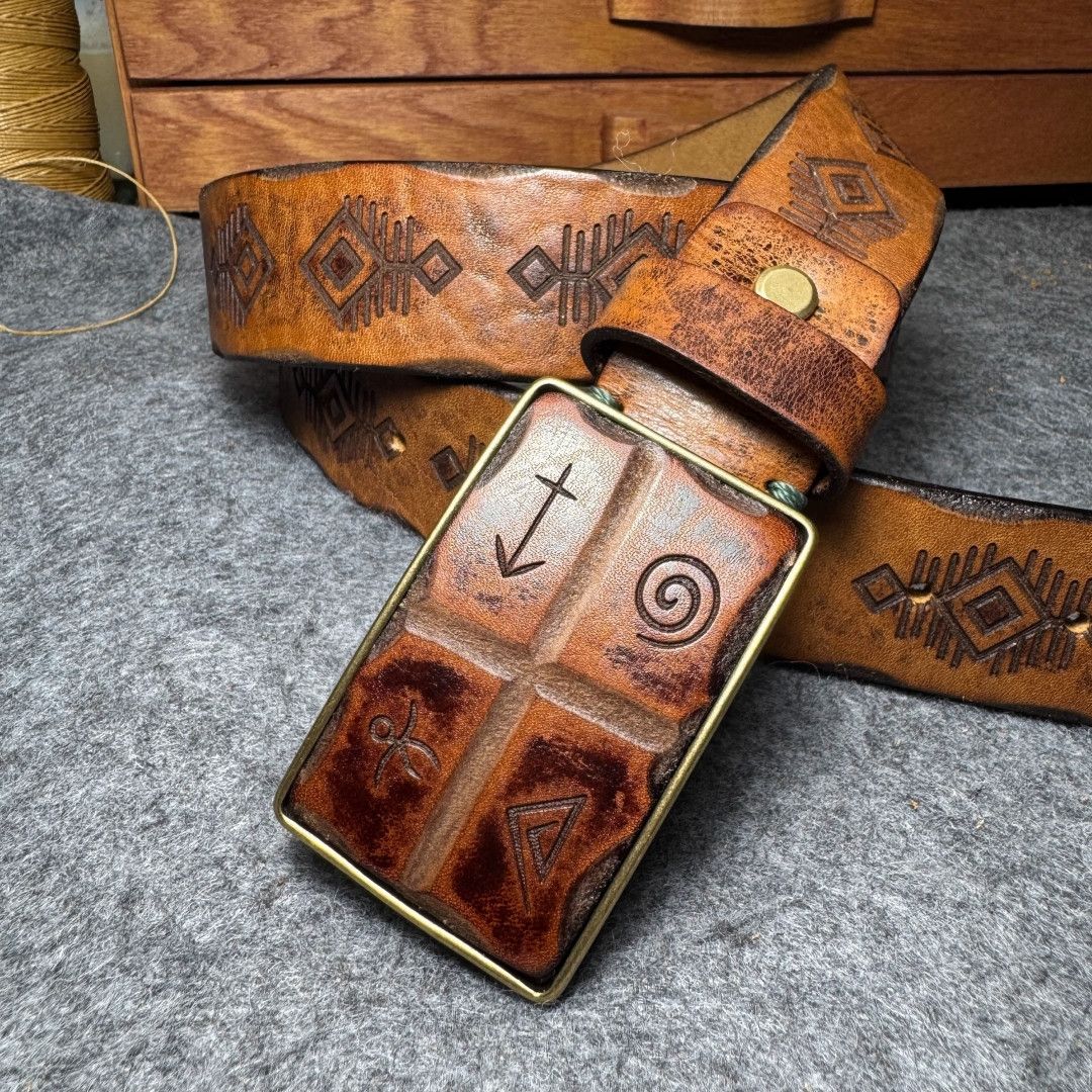 Designer Copper Buckle Lucky Totem Belt Size ONE SIZE - 2 Thumbnail