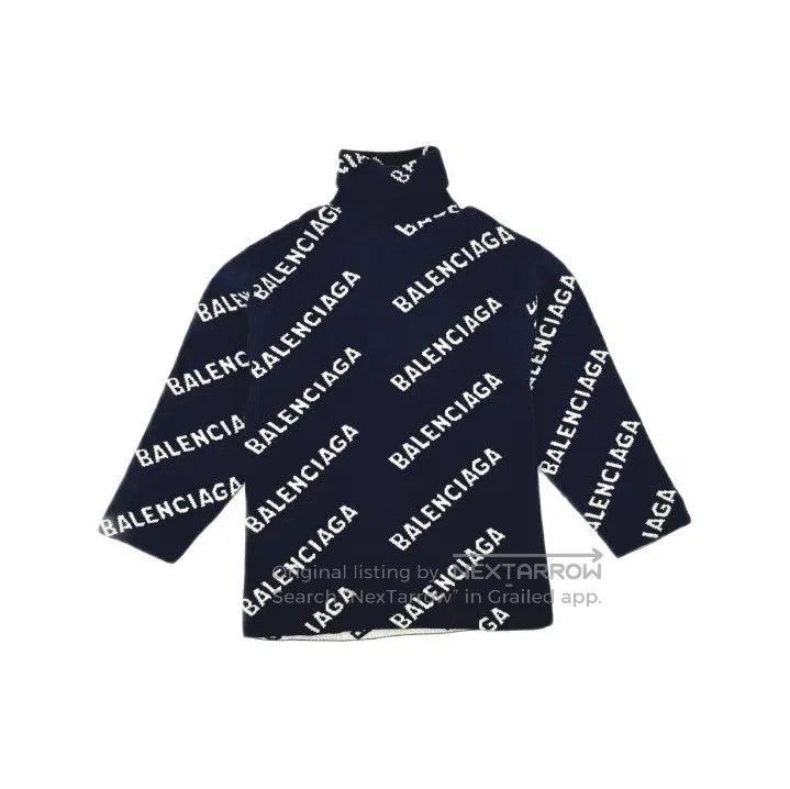 Balenciaga Balenciaga SS21 Logo Print Wool Sweater. Size US XS / EU 42 / 0 - 2 Thumbnail