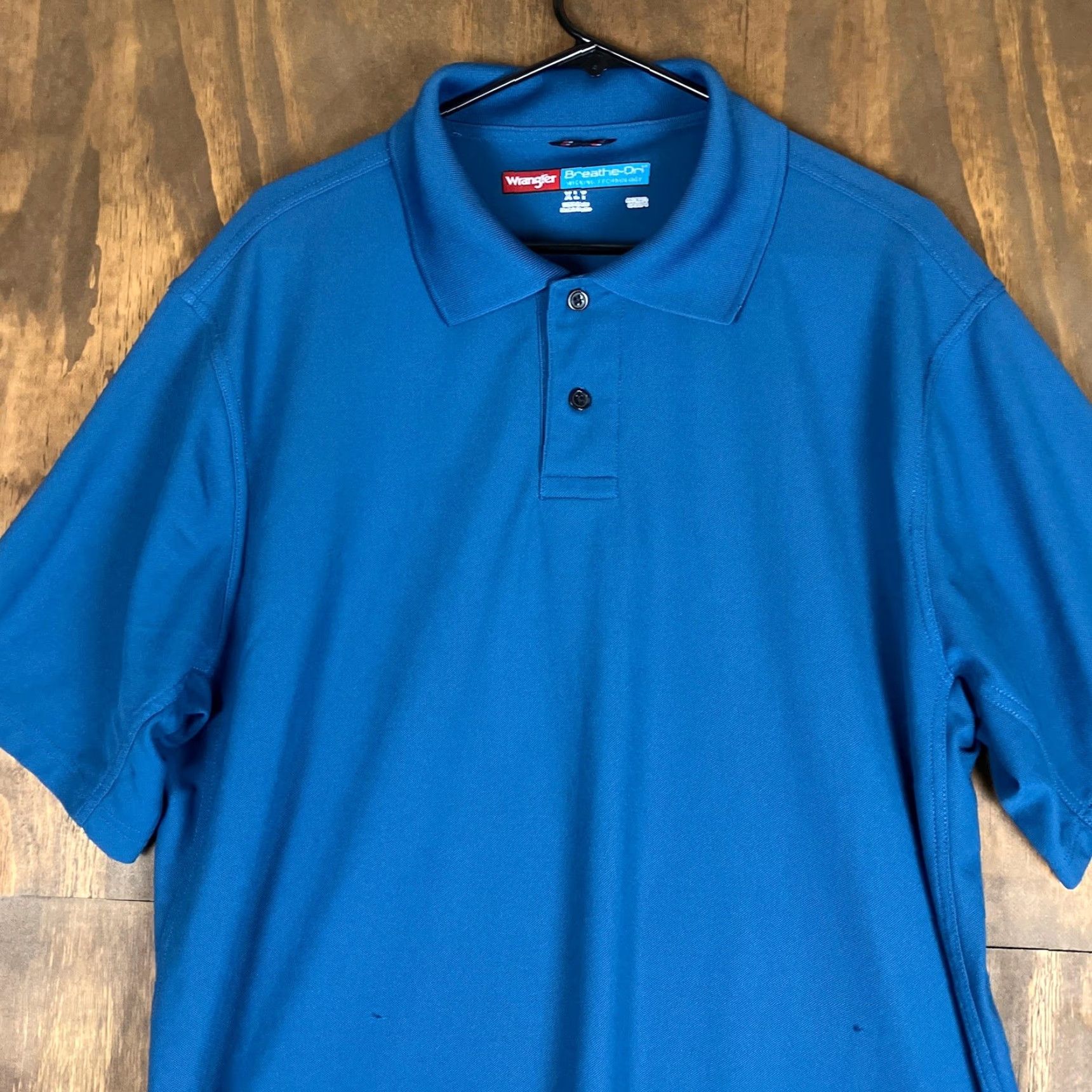Wrangler Wrangler Mens Shirt Blue Polo Breathe On Wicking Tech Short Sleeve XLT Shirt Mens Blue Polo Breathe On Wicking Tech Short Sleeve XLT Size US XL / EU 56 / 4 - 2 Thumbnail