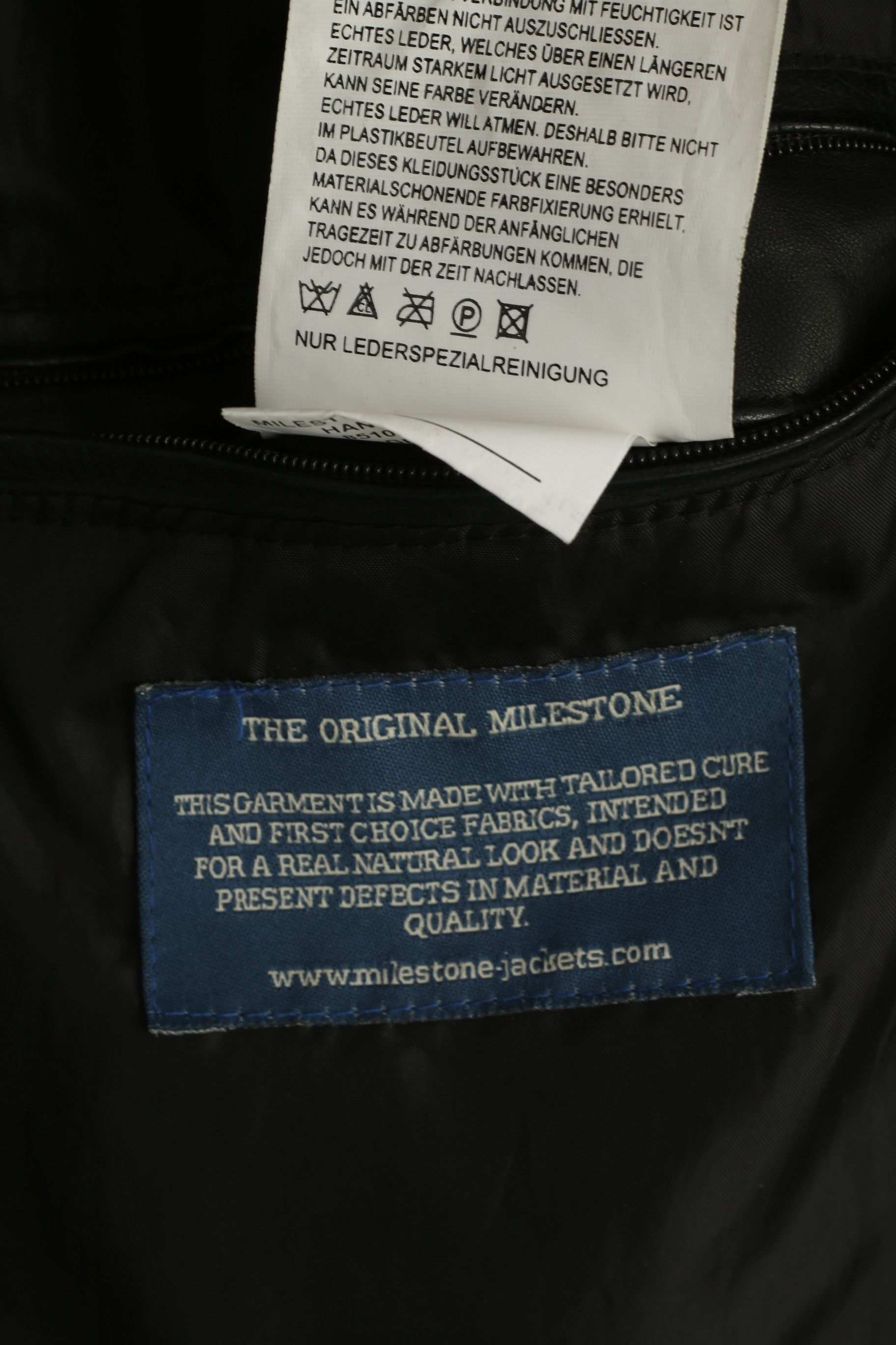 Milestone Milestone Men 58 3XL (XL) Jacket Black Leather 3226 Size 3XL / US 20-22 - 8 Thumbnail