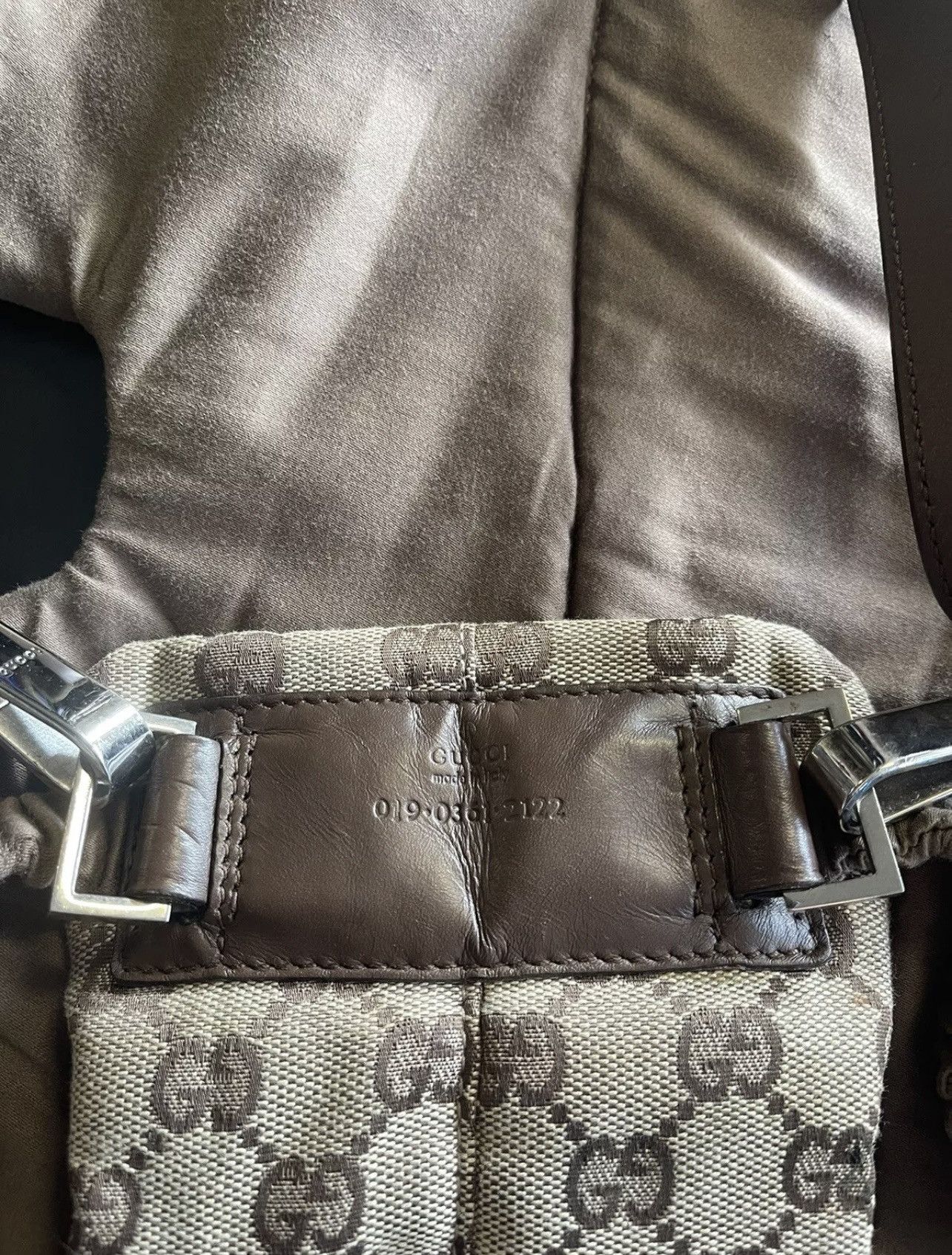Gucci 100% Authentic GUCCI GG Monogram Baby Carrier Brown Leather Size ONE SIZE - 3 Thumbnail
