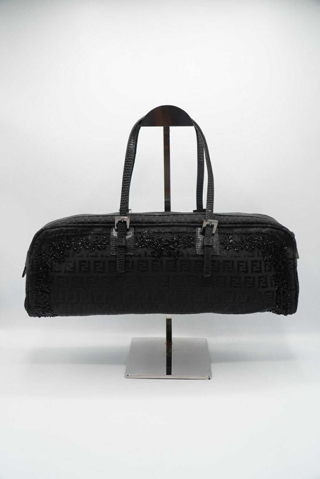 Fendi Fendi Black Mamma Baguette Sequined Shoulder Bag Size ONE SIZE - 9 Thumbnail