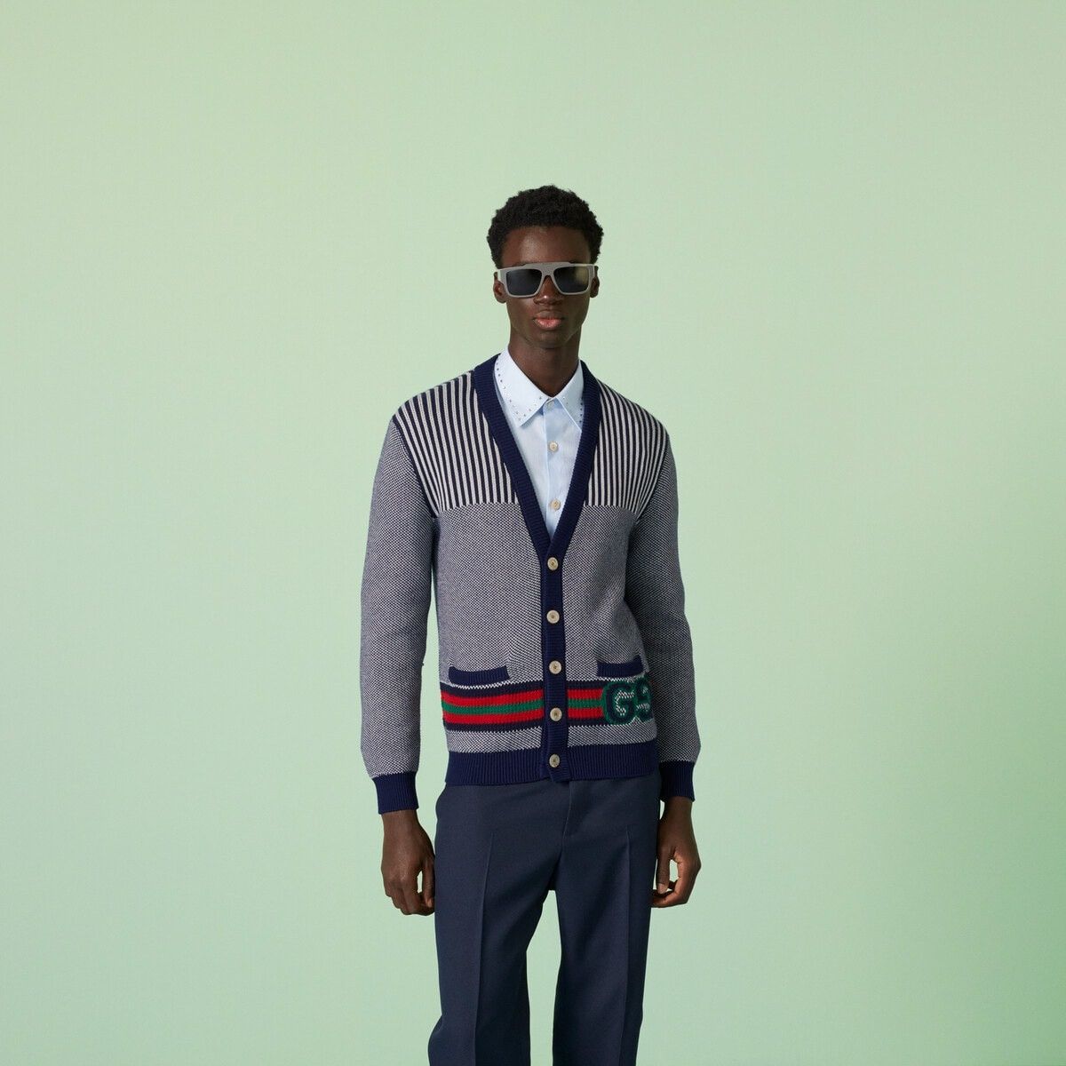 Gucci o1s1wg110725 Cotton Wool Cardigan With GG in Multicolor Size US S / EU 44-46 / 1 - 4 Thumbnail