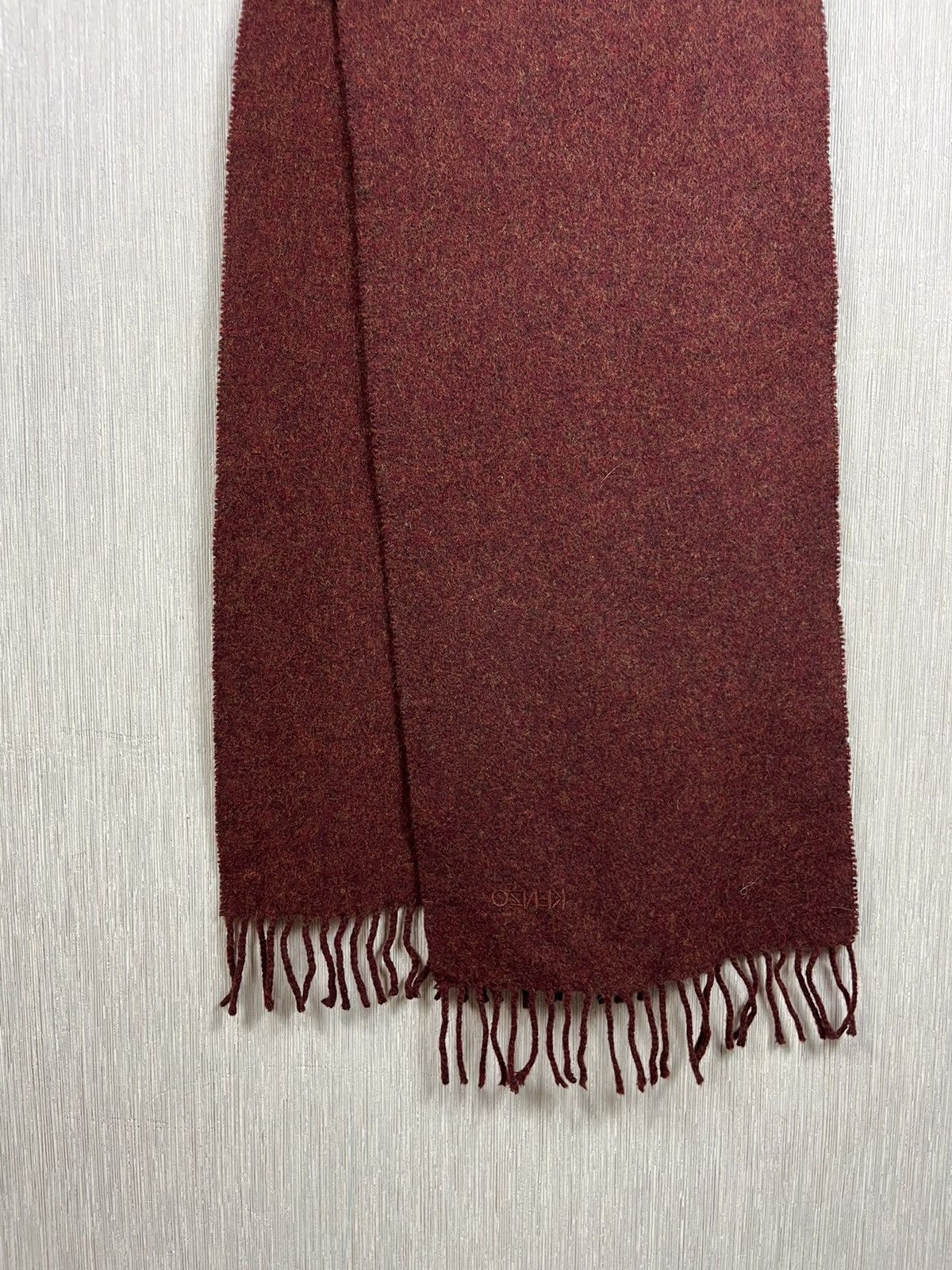 Kenzo × Vintage Vintage Kenzo homme archive Italy heather claret wool scarf Size ONE SIZE - 4 Thumbnail