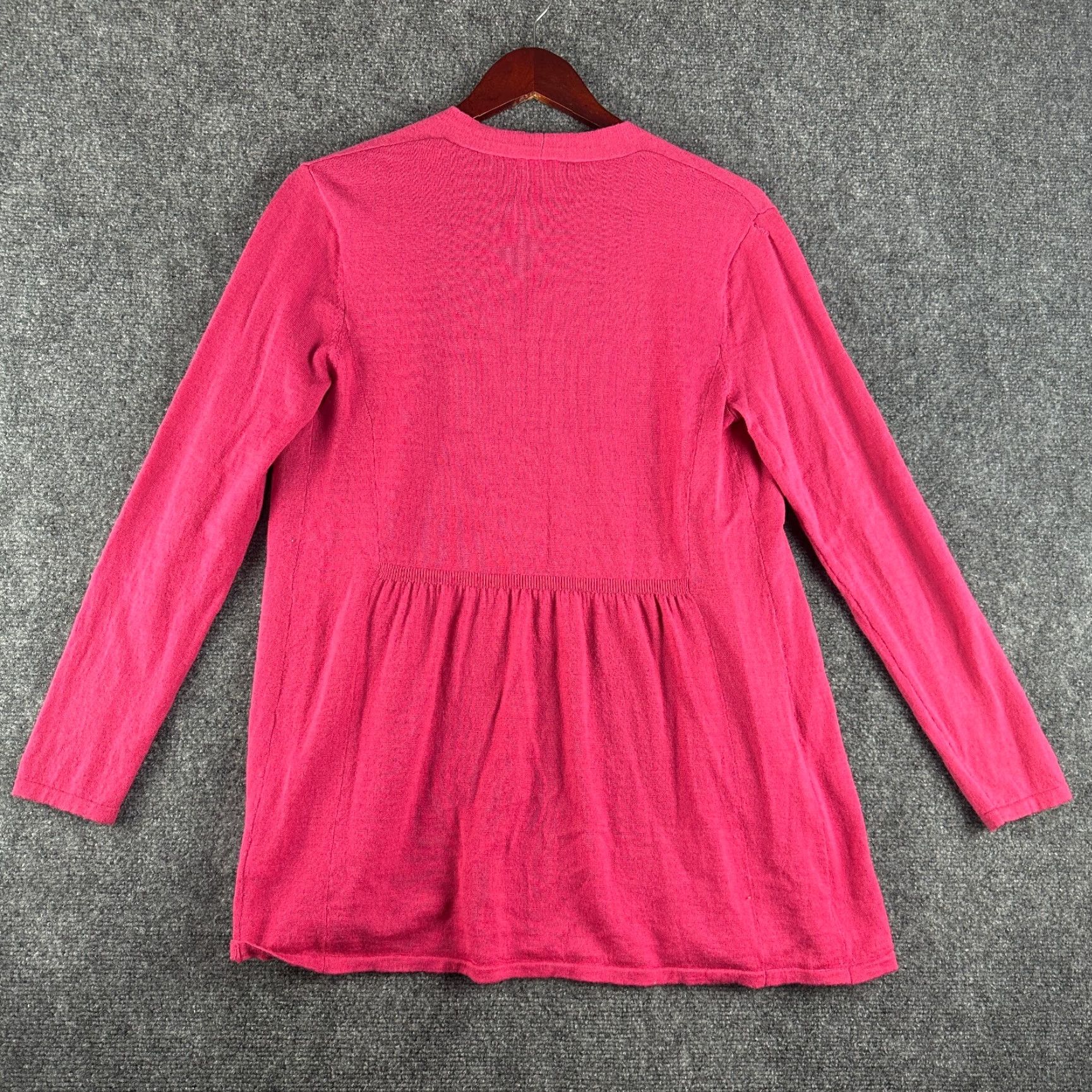 J. Jill J. Jill Sweater Cardigan Womens Small Pink Merino Wool Open Cardigan Long Sleeve Size S / US 4 / IT 40 - 6 Thumbnail