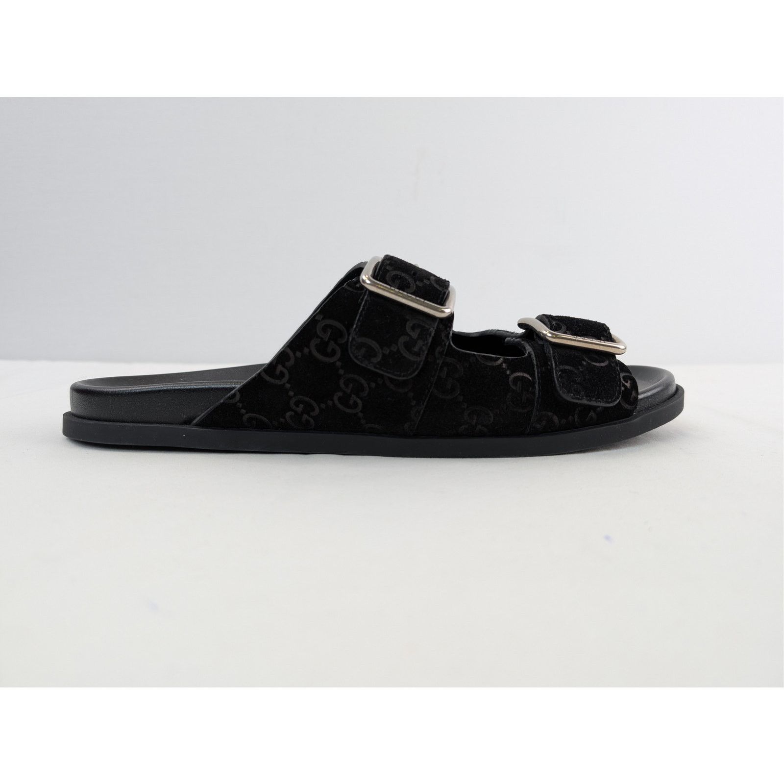 Gucci o1rshd1 GG Suede Slide Sandals in Black Size US 11.5 / EU 44-45 - 4 Thumbnail