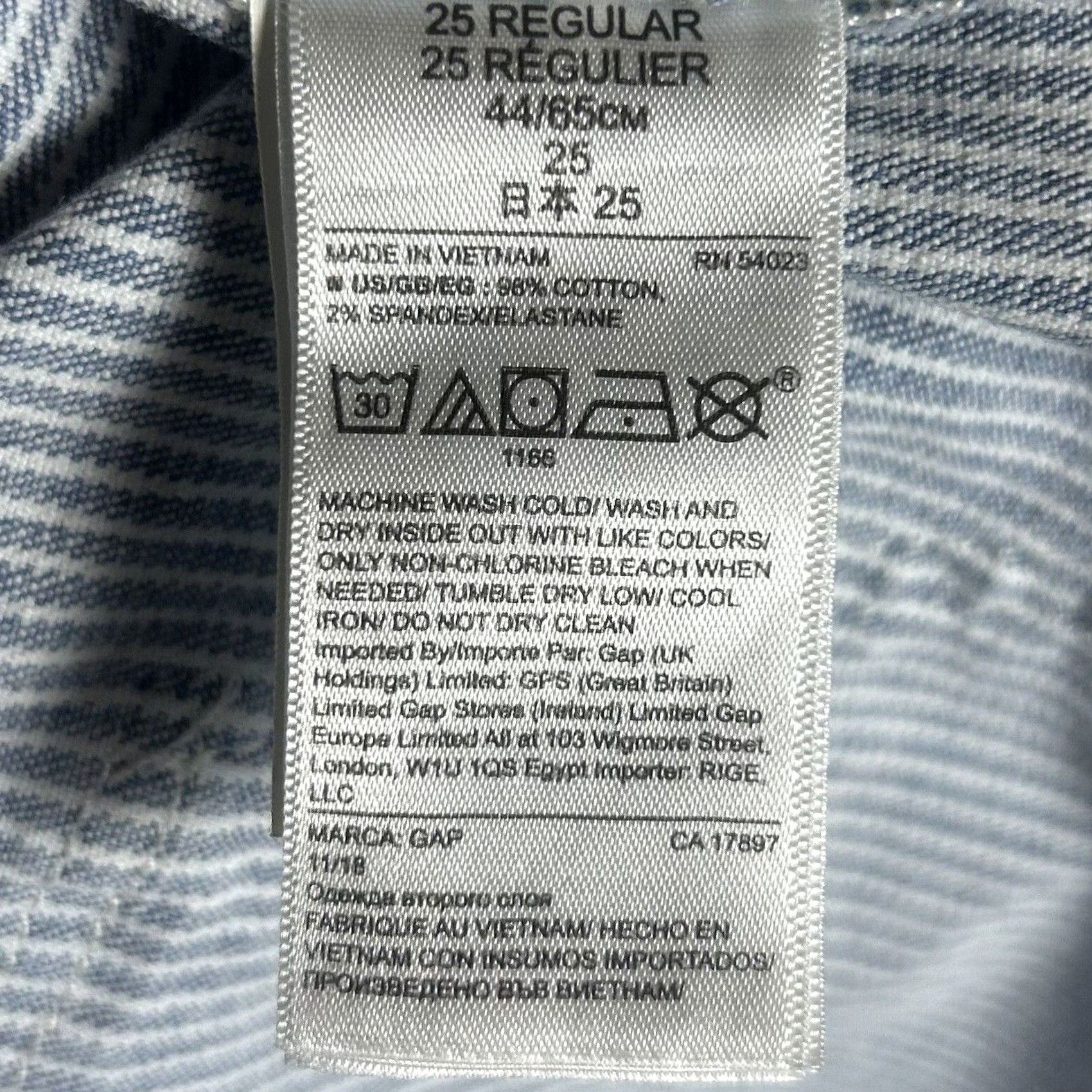 Gap Gap Denim True Skinny Pants Womens Regular Size 25 Striped Blue White Stretch Pants Size 42" / US 20 - 5 Thumbnail