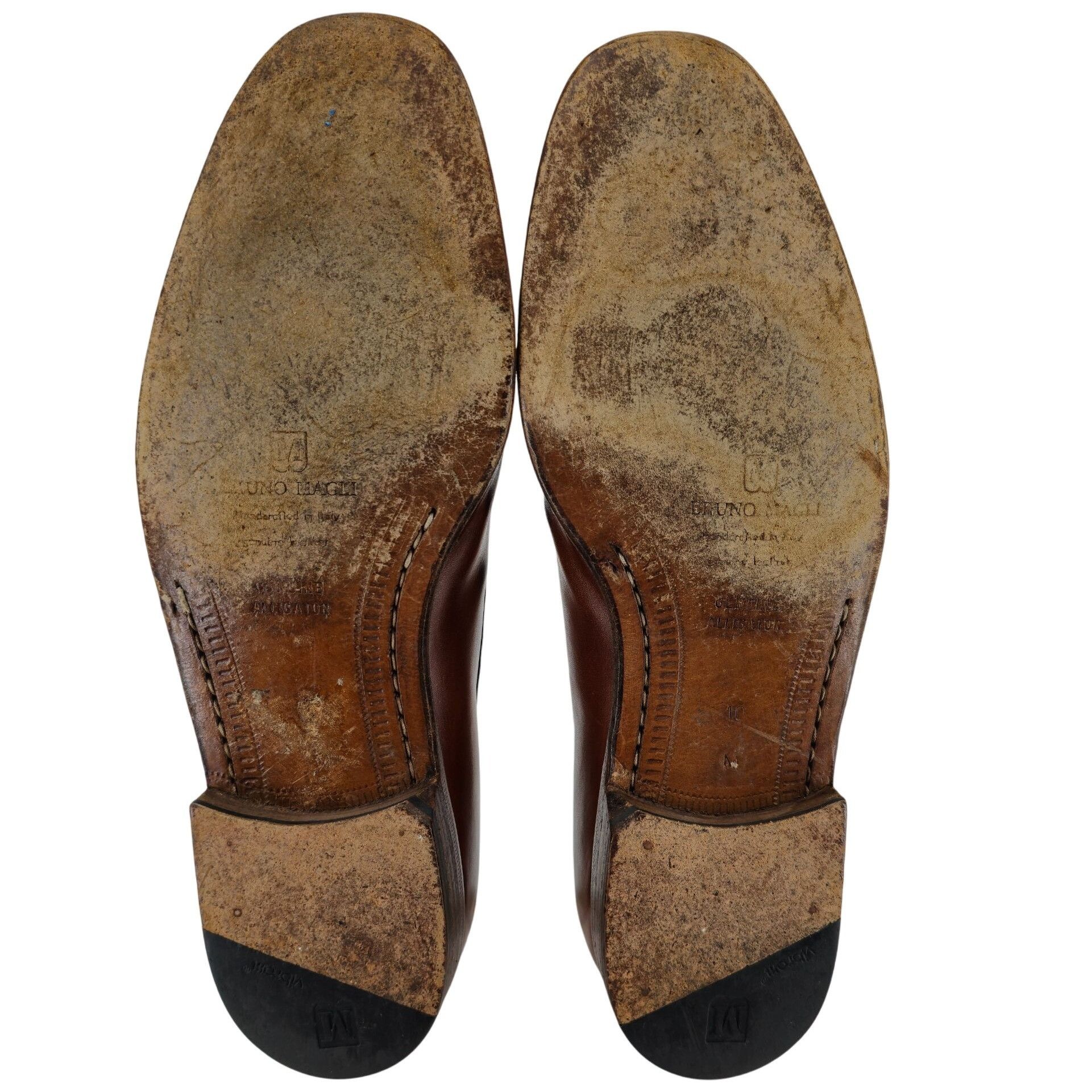 Bruno Magli Exotic Bruno Magli Italy Brown Alligator Leather Oxfords 10M Size US 10 / EU 43 - 4 Thumbnail