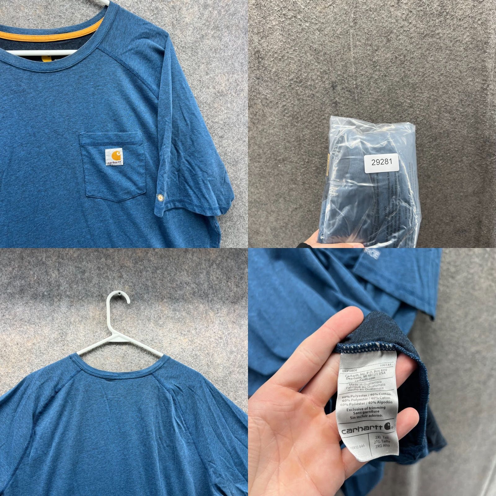 Carhartt VINTAGE Carhartt Shirt Mens 2XL Blue Crewneck Relaxed Midweight Cotton Pocket Tee Size US XXL / EU 58 / 5 - 8 Thumbnail