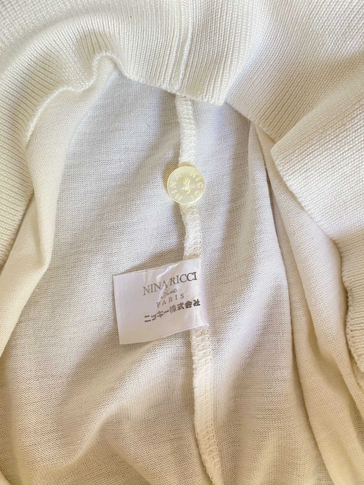 Nina Ricci NINA RICCI Sports PARIS Vintage White Knit Top Size L / US 10 / IT 46 - 8 Thumbnail