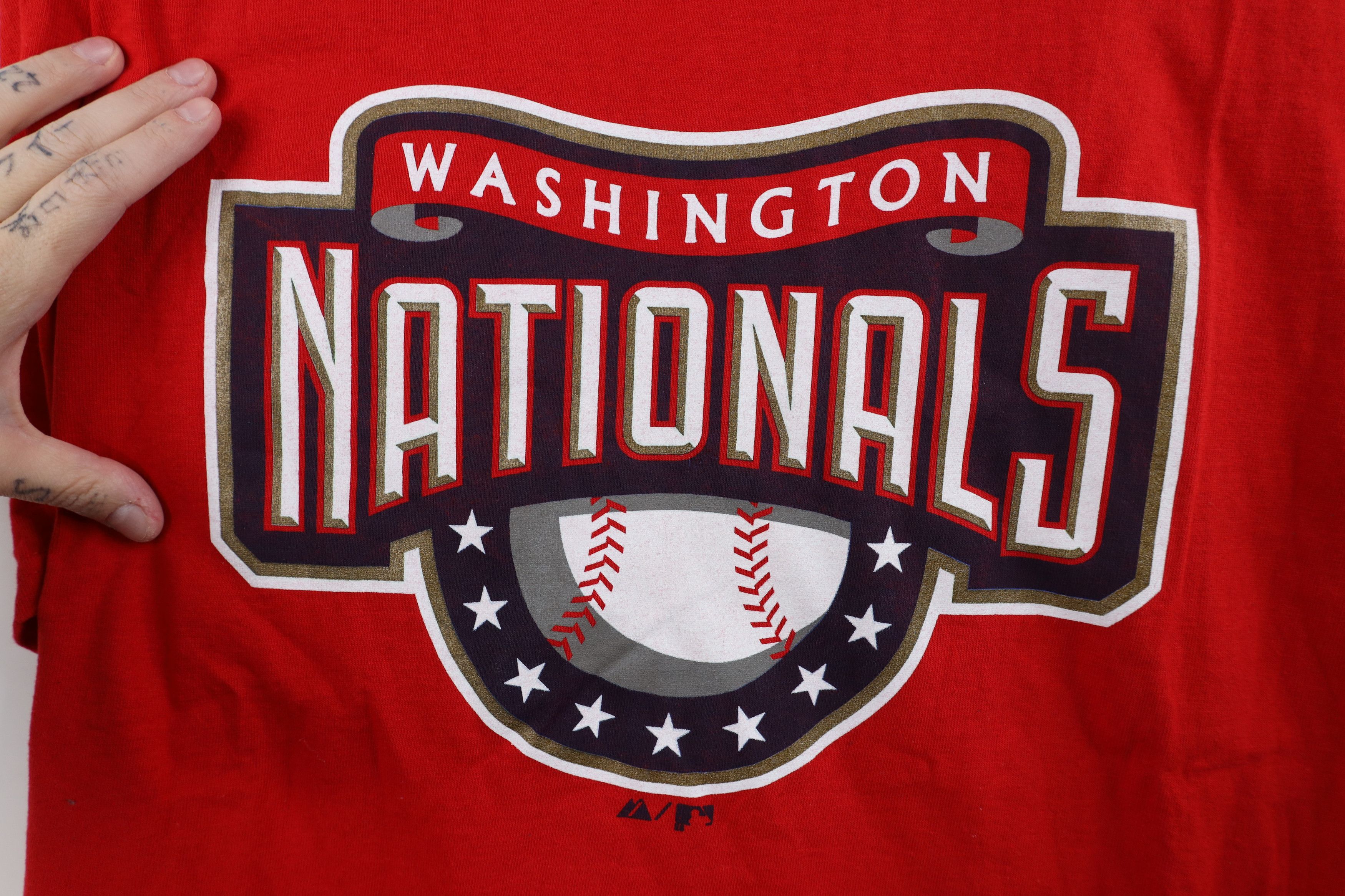Majestic Vintage Majestic Spell Washington Nationals Baseball T-Shirt Size US XL / EU 56 / 4 - 4 Thumbnail