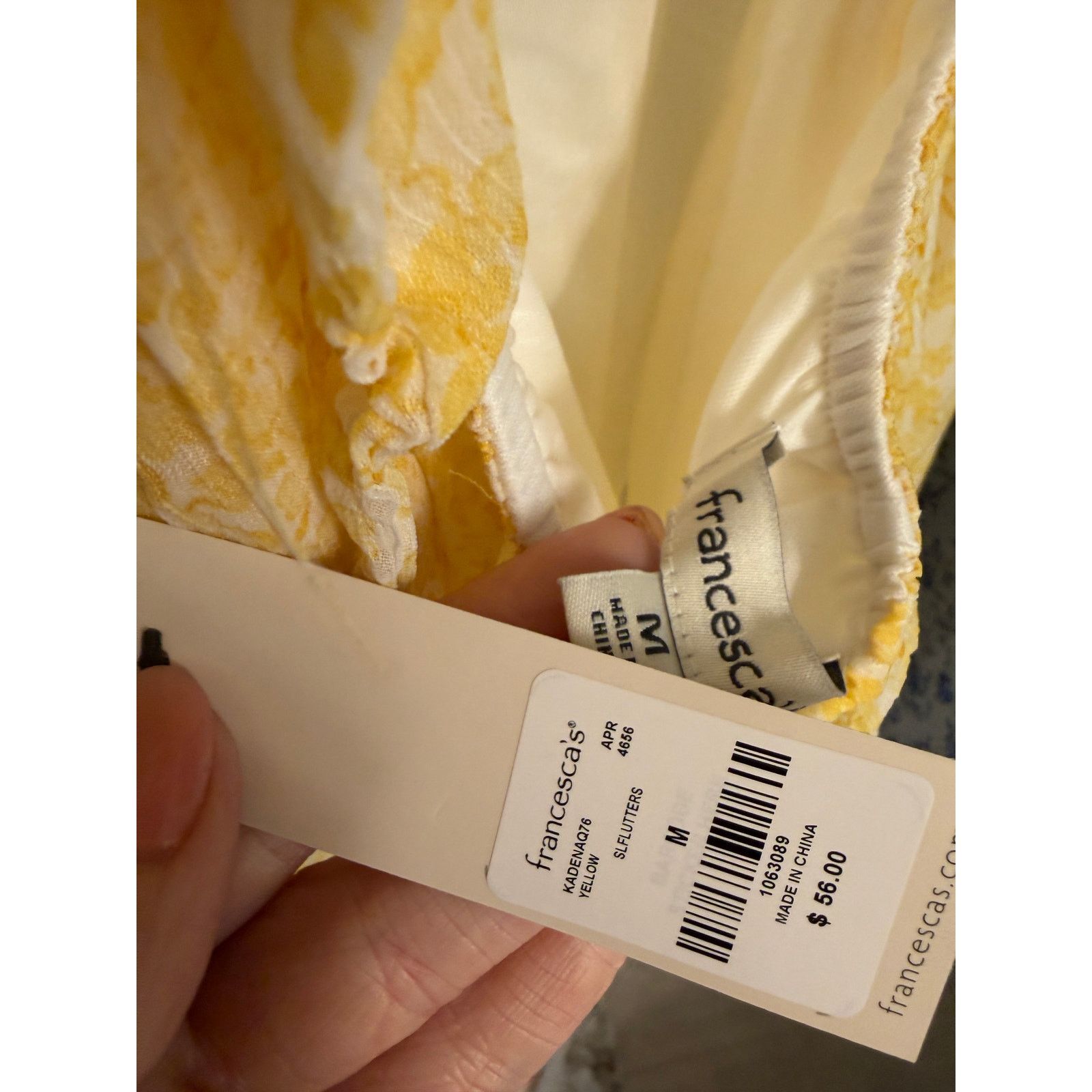 Other Francescas Kadence Yellow V-Neck Flutter Short Sleeve Romper Size 26" / US 2 / IT 38 - 6 Thumbnail