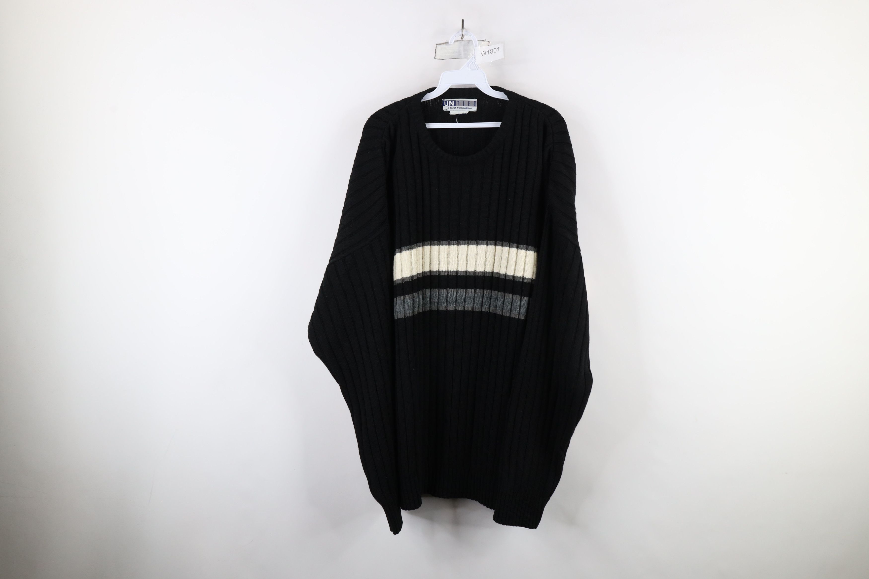 Vintage Vintage 90s Streetwear Block Ribbed Knit Crewneck Sweater Size US XXL / EU 58 / 5 - 1 Thumbnail
