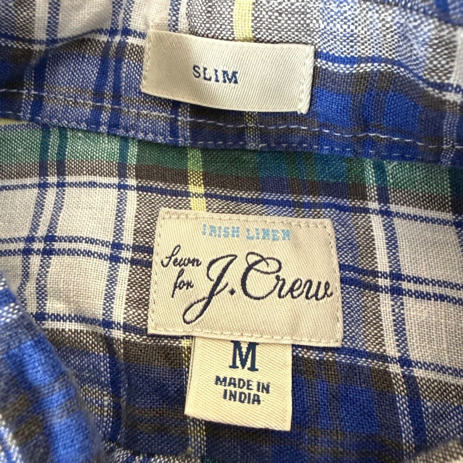 J.Crew J.Crew Baird McNutt Irish Linen Shirt Mens M Slim Plaid Size US M / EU 48-50 / 2 - 2 Thumbnail