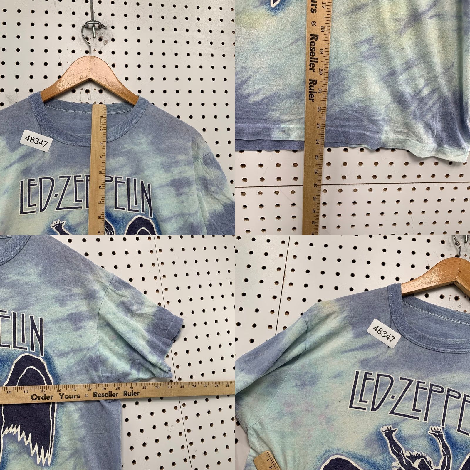 Vintage VINTAGE Led Zeppelin Graphic T Shirt Mens XL Blue Tie Dye Icarus Swan Song Rock Size US XL / EU 56 / 4 - 9 Thumbnail