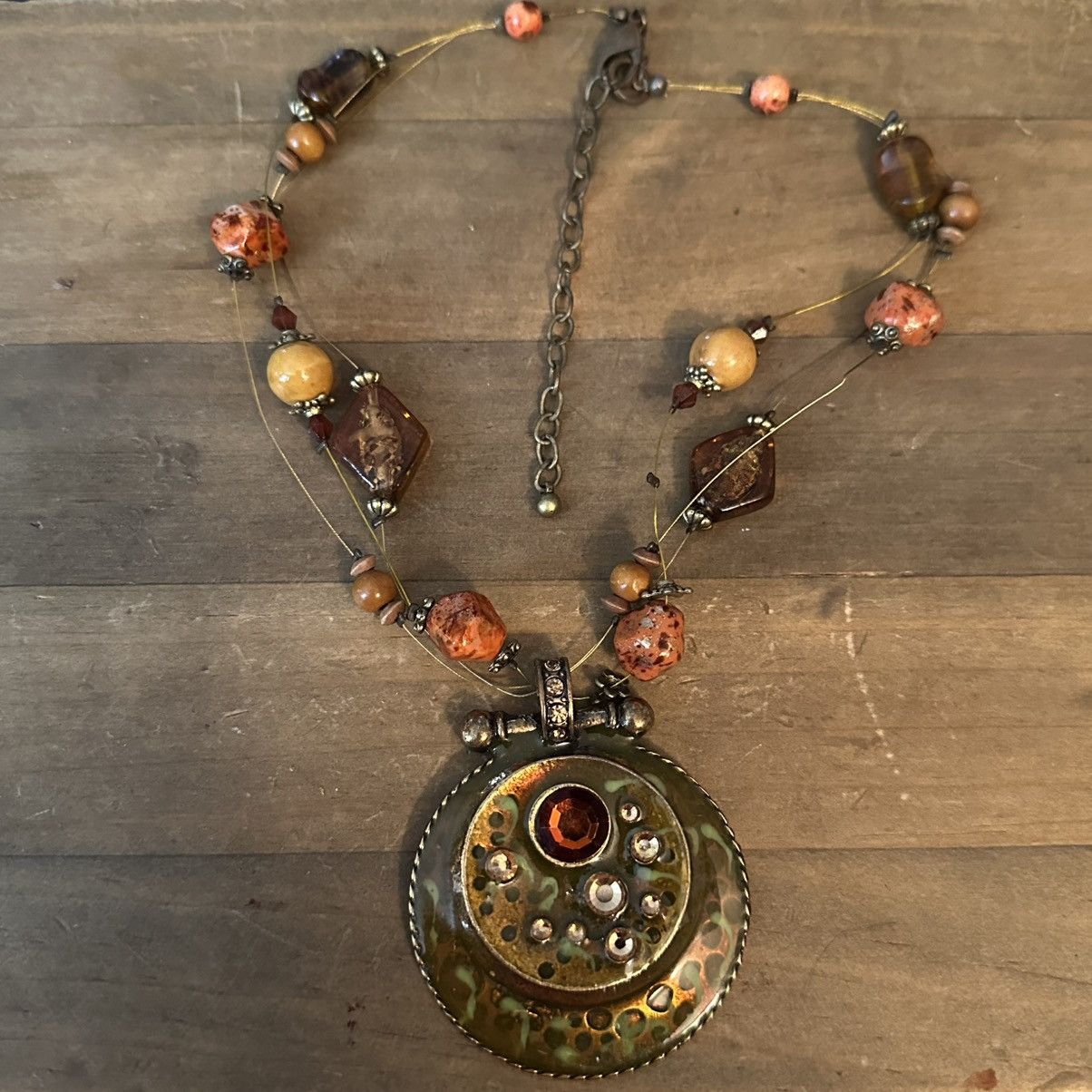 Chicos Chico’s multi strand beaded medallion pendant necklace Size ONE SIZE - 2 Thumbnail