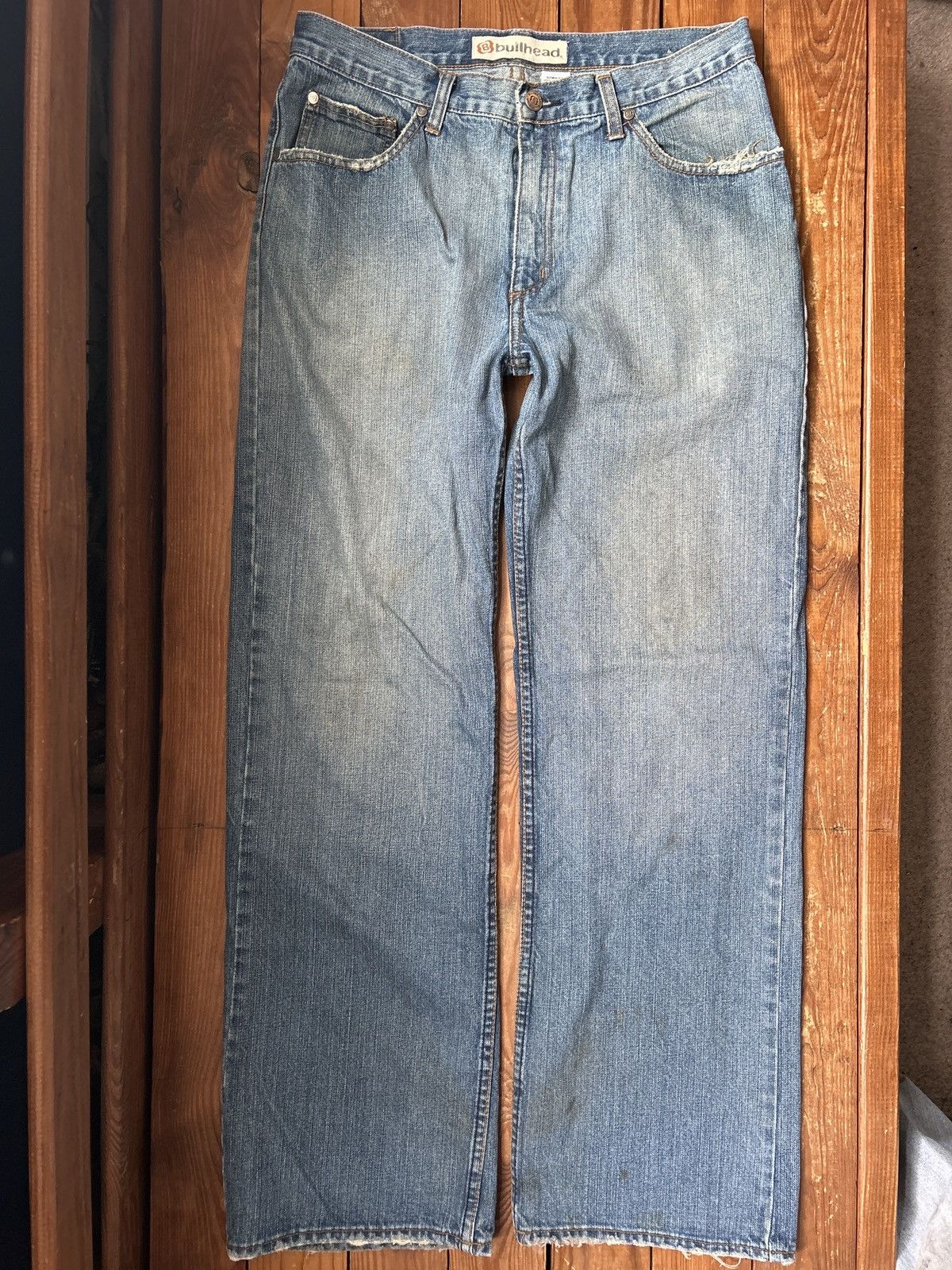 Bullhead Denim Co. × Vintage Vintage 90s Y2K Bullhead Wide Leg Blue Jeans Size US 32 / EU 48 - 1 Thumbnail