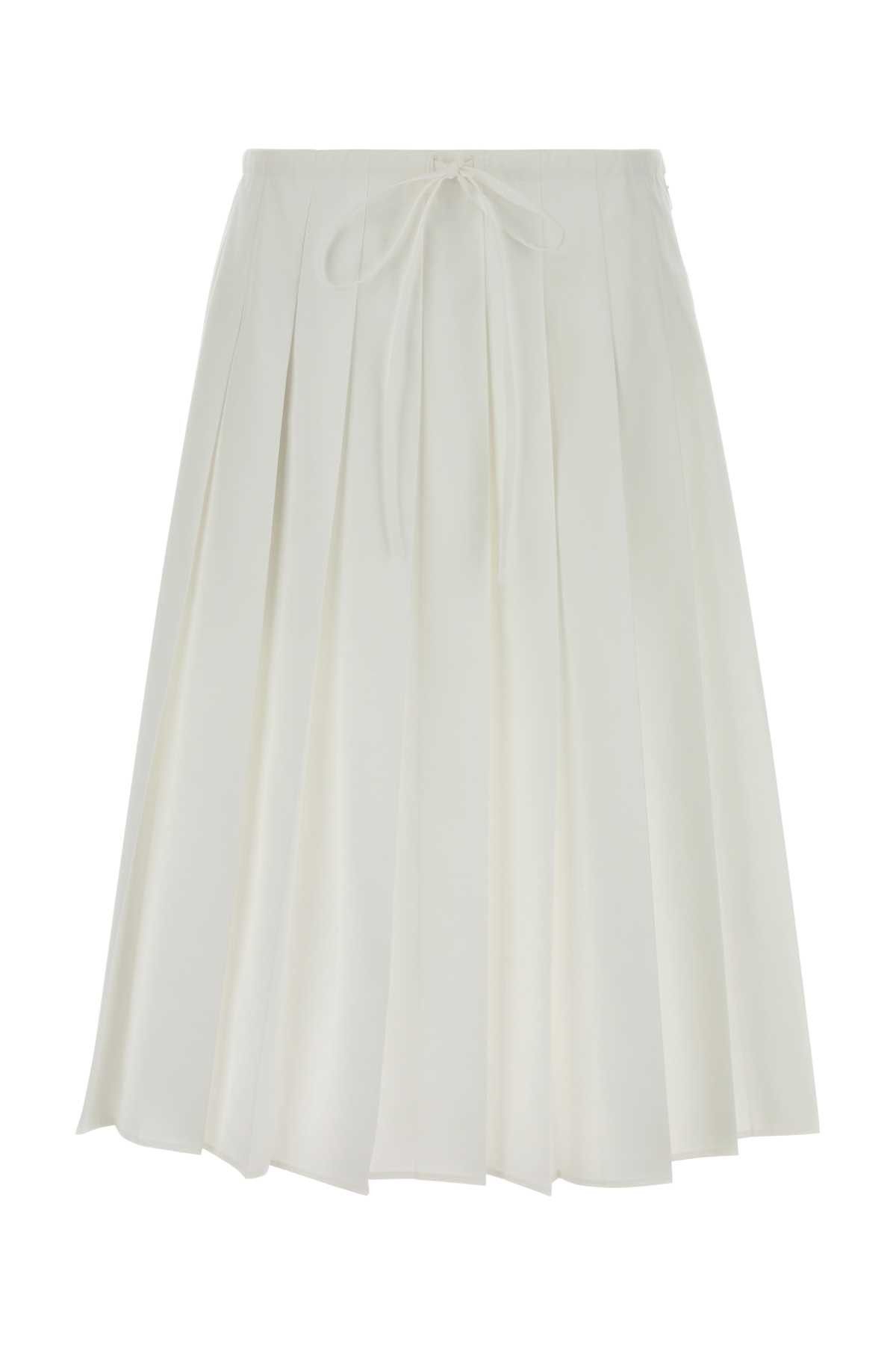 Prada White Poplin Skirt Size 27" / US 4 / IT 40 - 1 Thumbnail