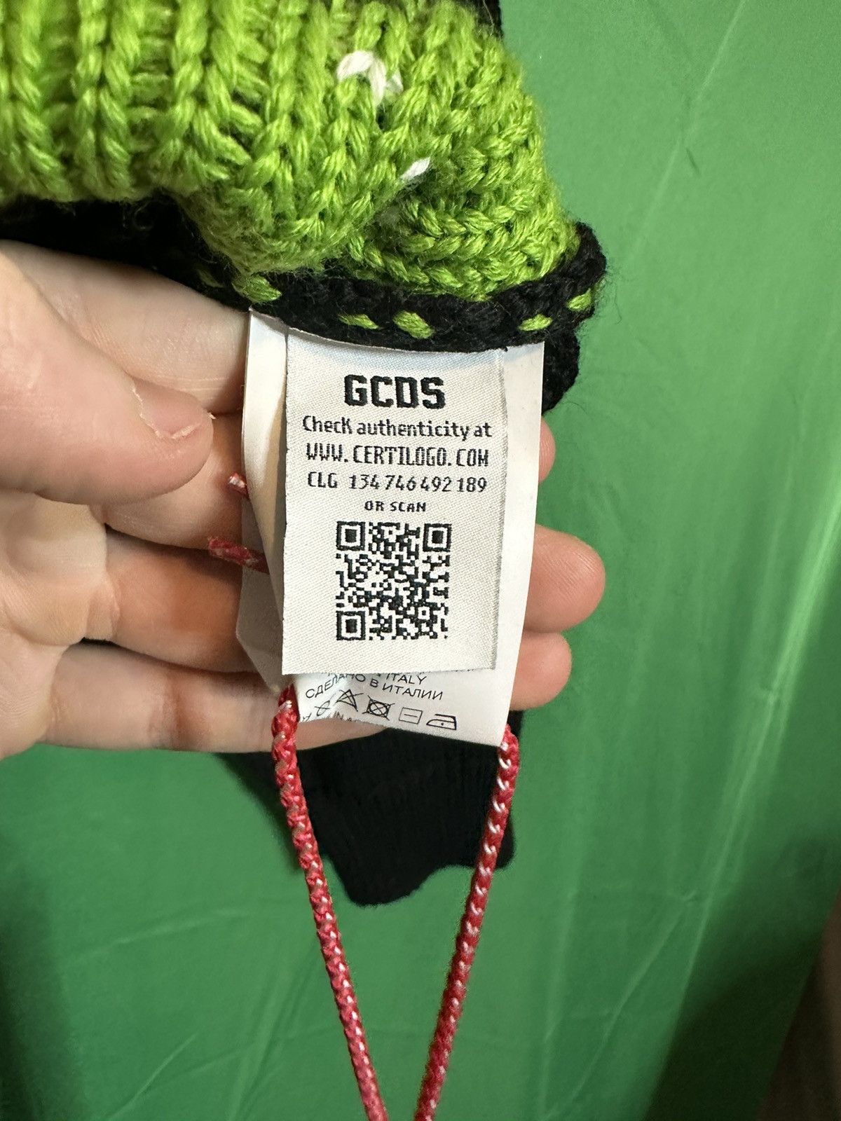 GCDS FUCK jacquard cherry thick knit black logo sweater NWT Size US M / EU 48-50 / 2 - 13 Thumbnail