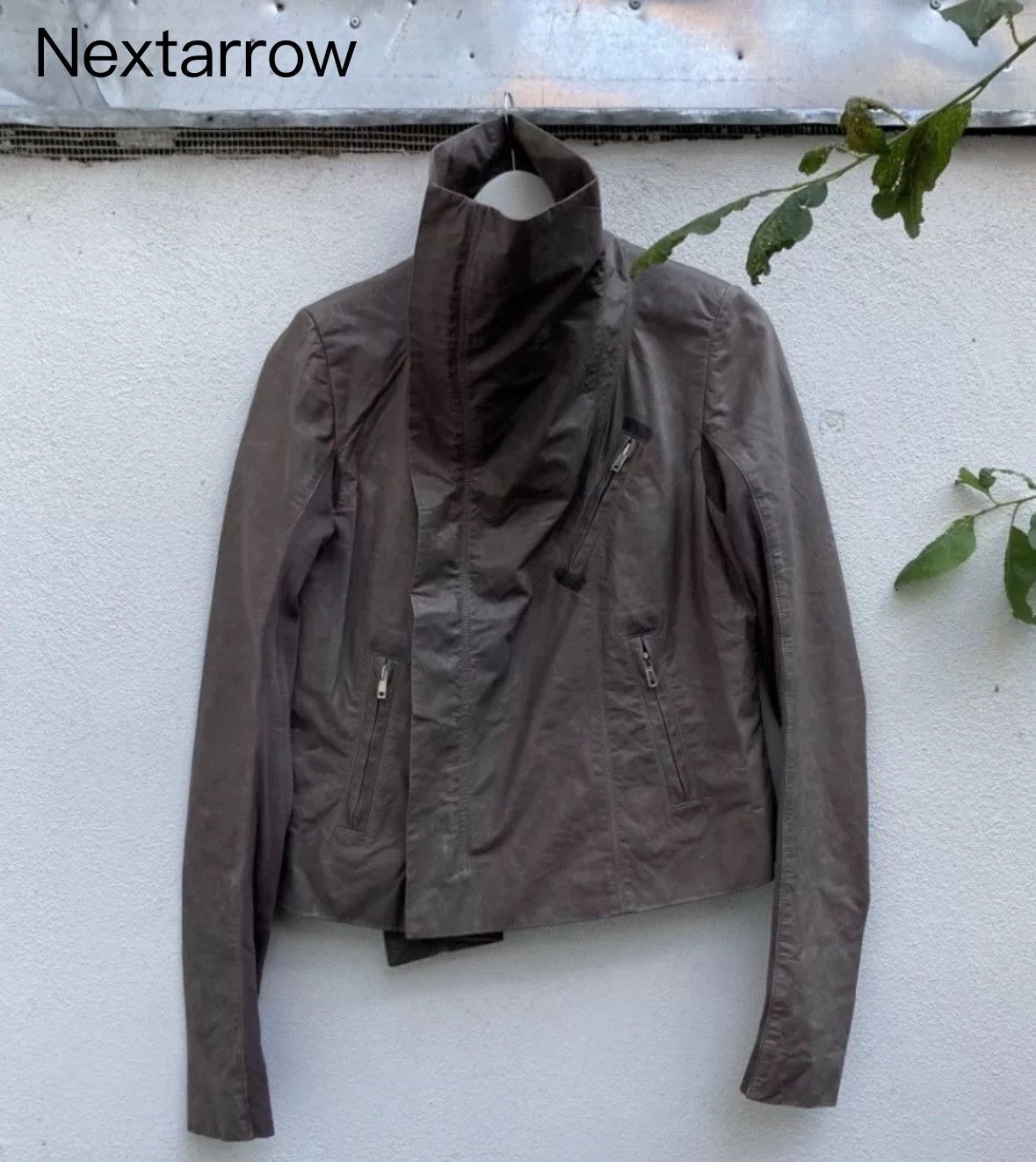 Rick Owens Rick Owens Dark Pioneer Brick Grey Motorcycle Jacket Size US XL / EU 56 / 4 - 1 Thumbnail