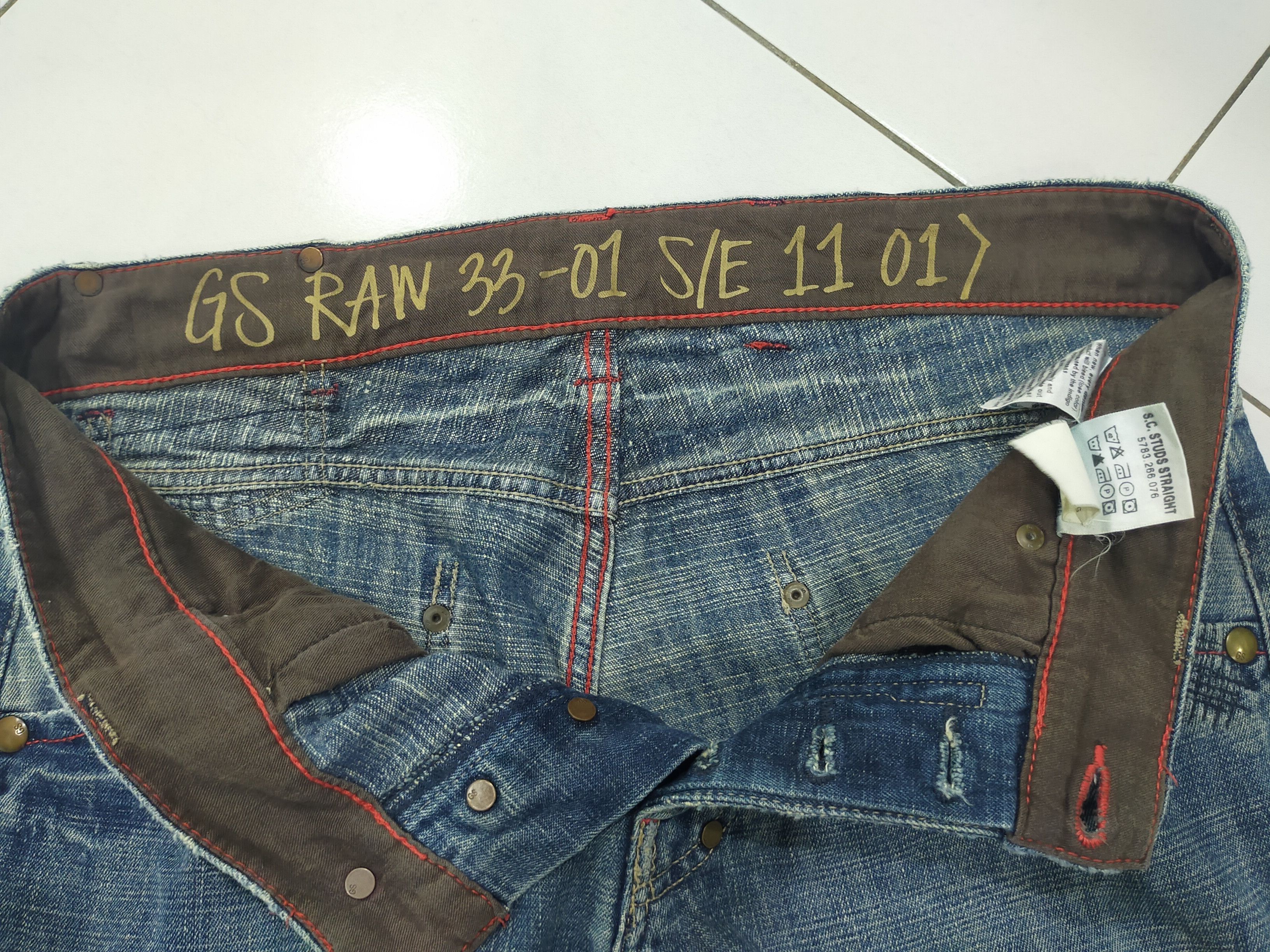 Designer × G-Star × Vintage 🚨G-STAR STUDS STRAIGHT DISTRESSED DENIM Size US 35 - 4 Thumbnail