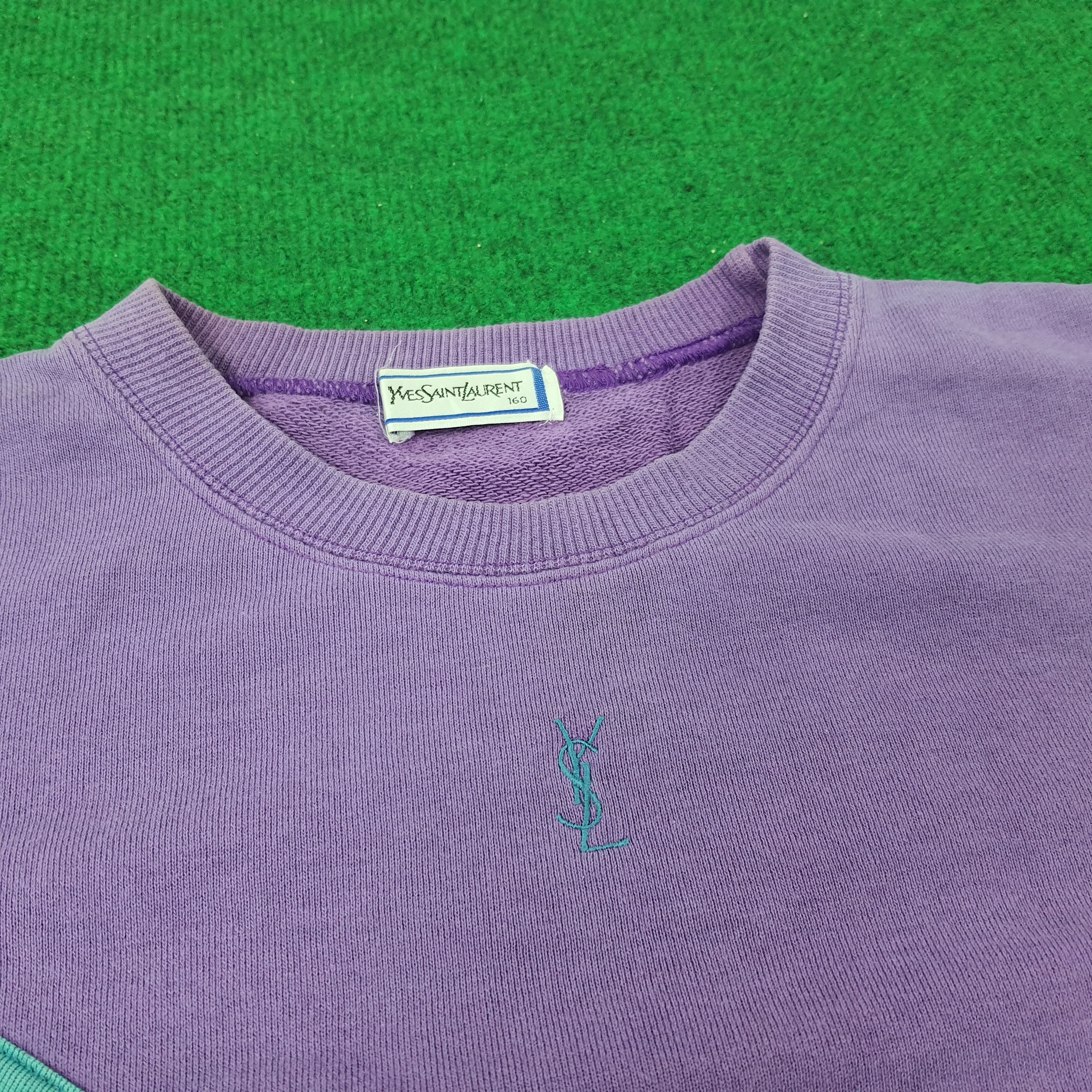 Designer × Vintage × Yves Saint Laurent Vintage Yves Saint Laurent Center Logo Sweatshirt C222N11 Size US L / EU 52-54 / 3 - 2 Thumbnail