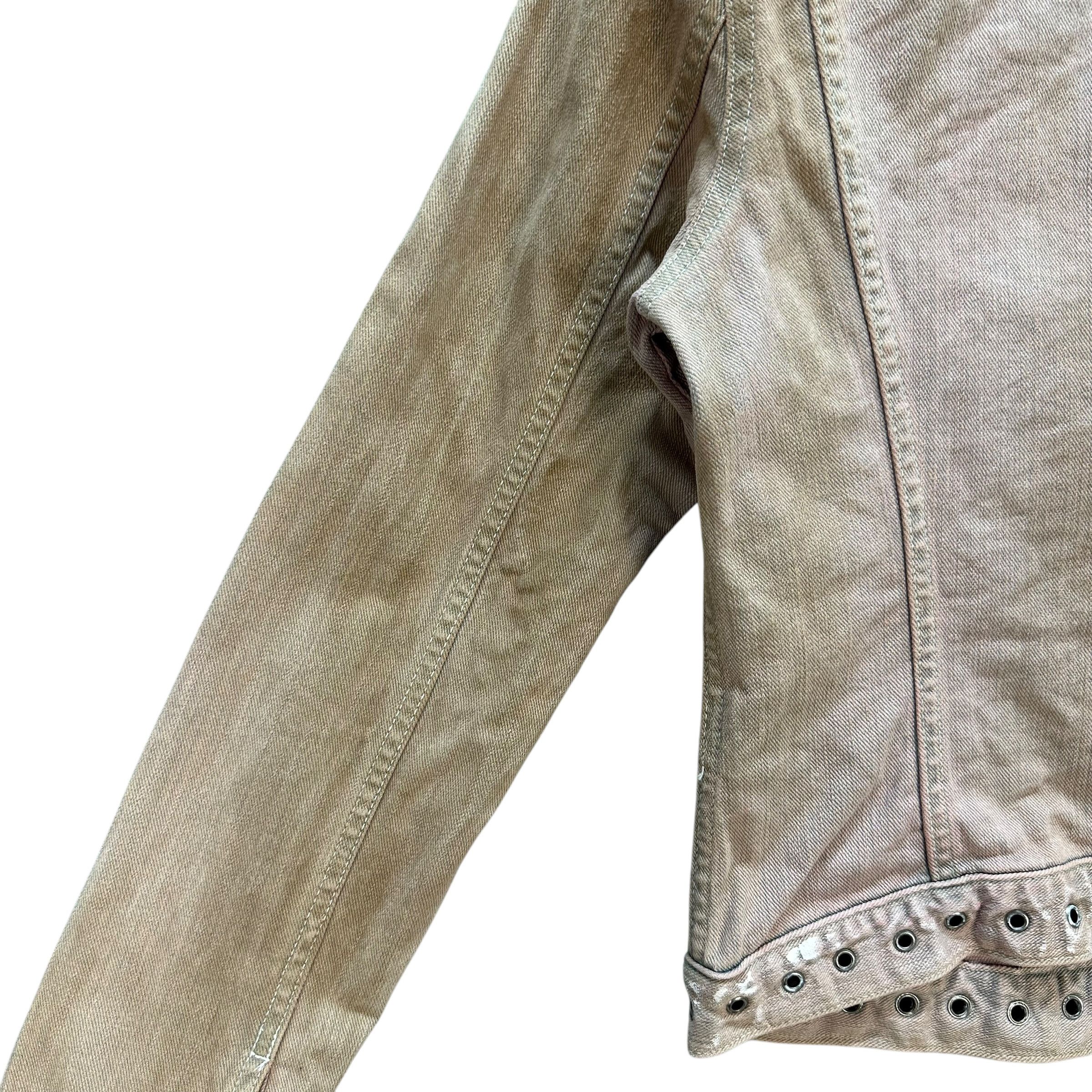 Japanese Brand PLANET REMIX Faded Pink Cropped Jean Jacket #A71-1740 Size M / US 6-8 / IT 42-44 - 14 Thumbnail