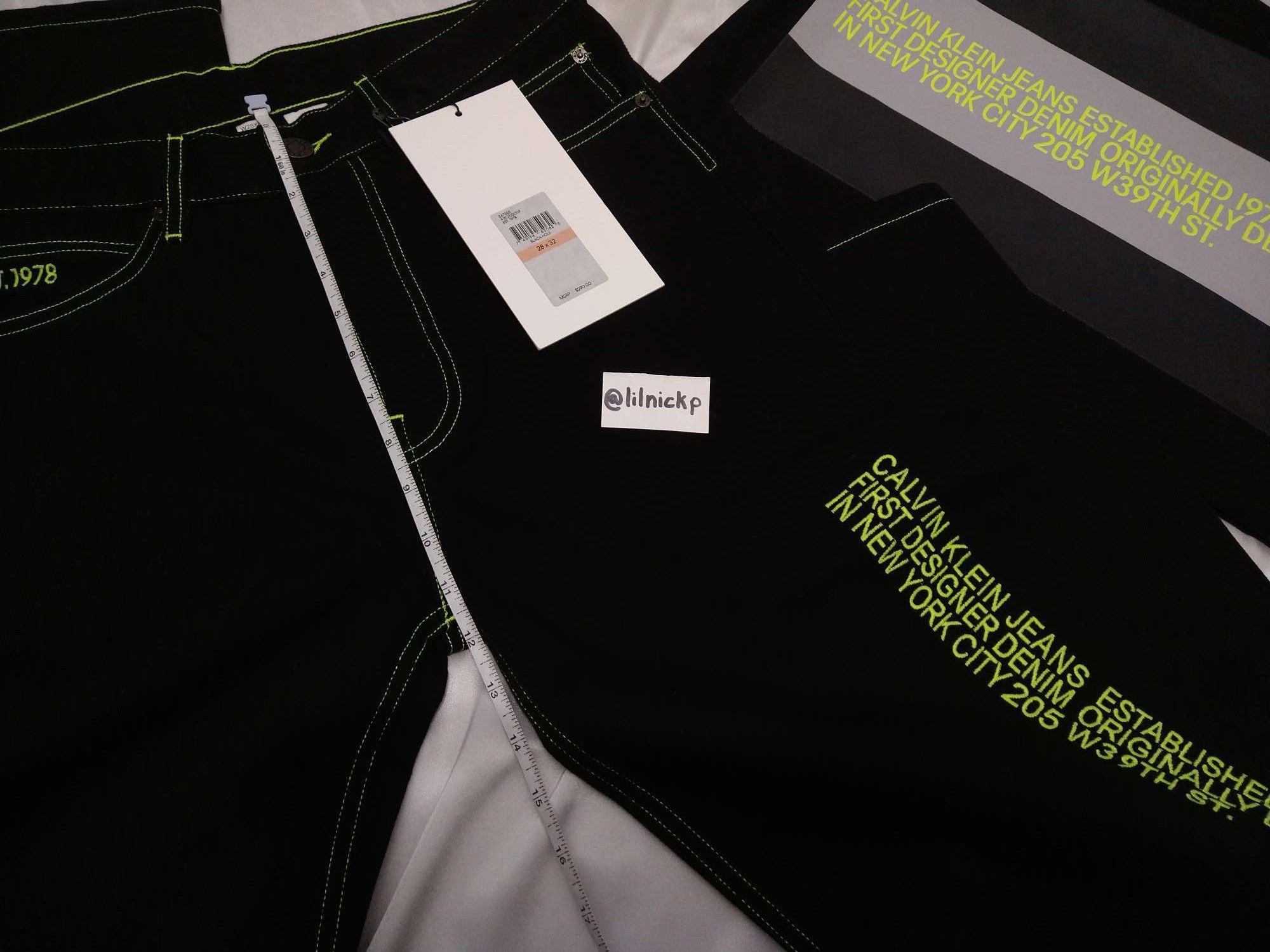 Calvin Klein 205W39NYC EST. 1978 Baggy Black Hole Jeans Size US 28 / EU 44 - 8 Thumbnail