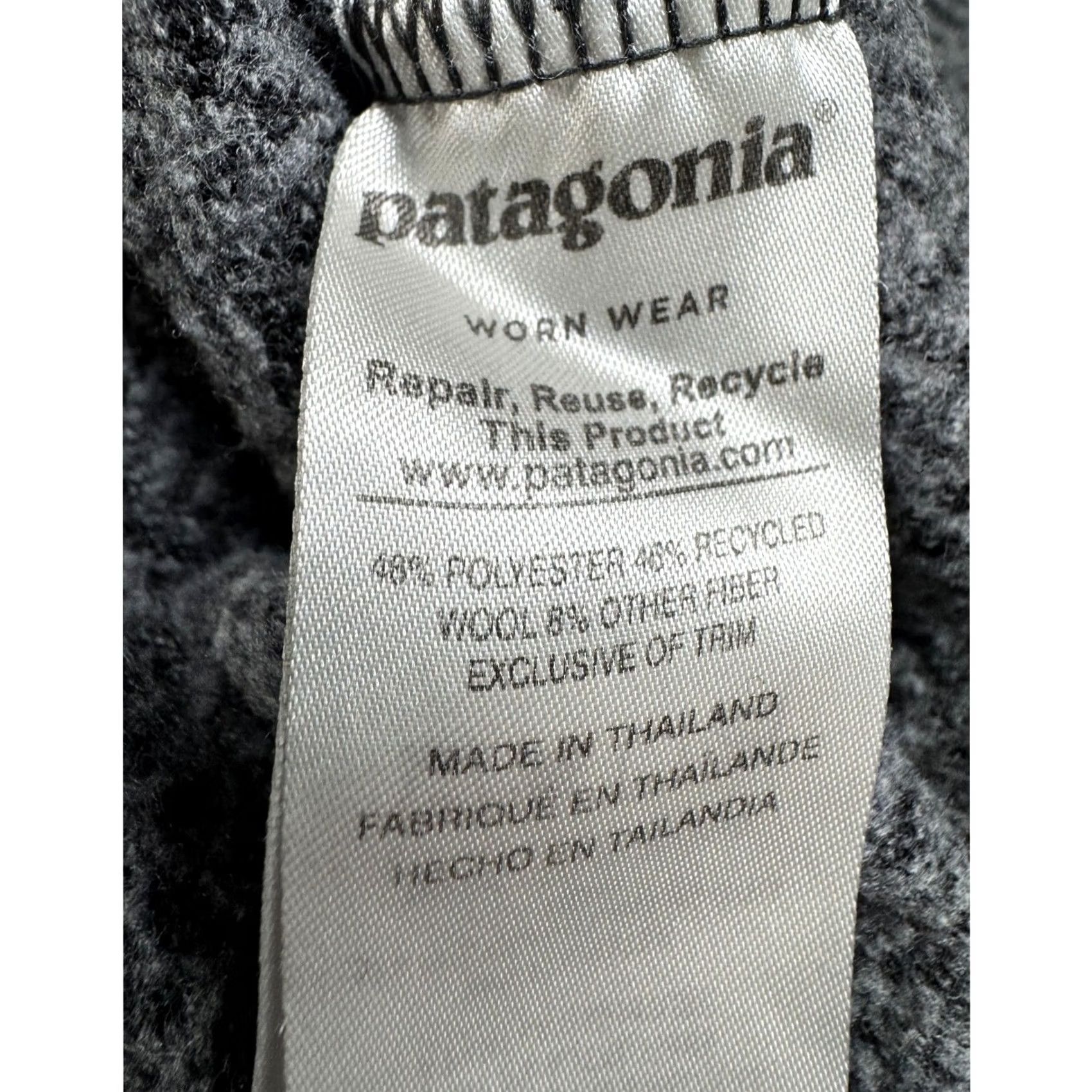 Patagonia Patagonia Gray Woolyester 1/4 Zip Pullover Sweater Adult M Herringbone Size M / US 6-8 / IT 42-44 - 4 Thumbnail