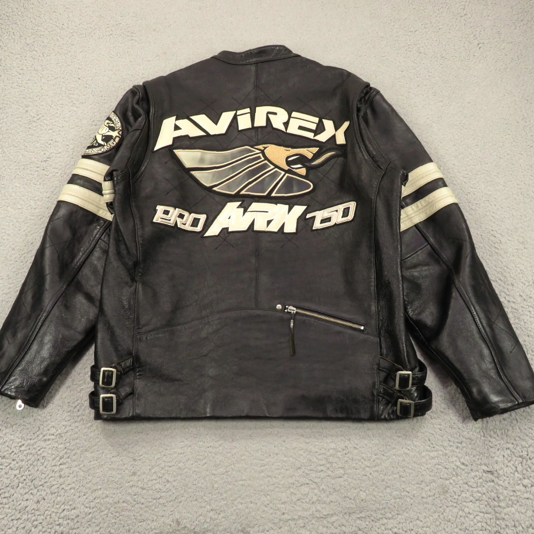 Avirex VINTAGE Avirex Leather Jacket XL Mens Racing Moto Motorcycle Lion Patch Cafe Racer Quilt Jacket Size US XL / EU 56 / 4 - 6 Thumbnail