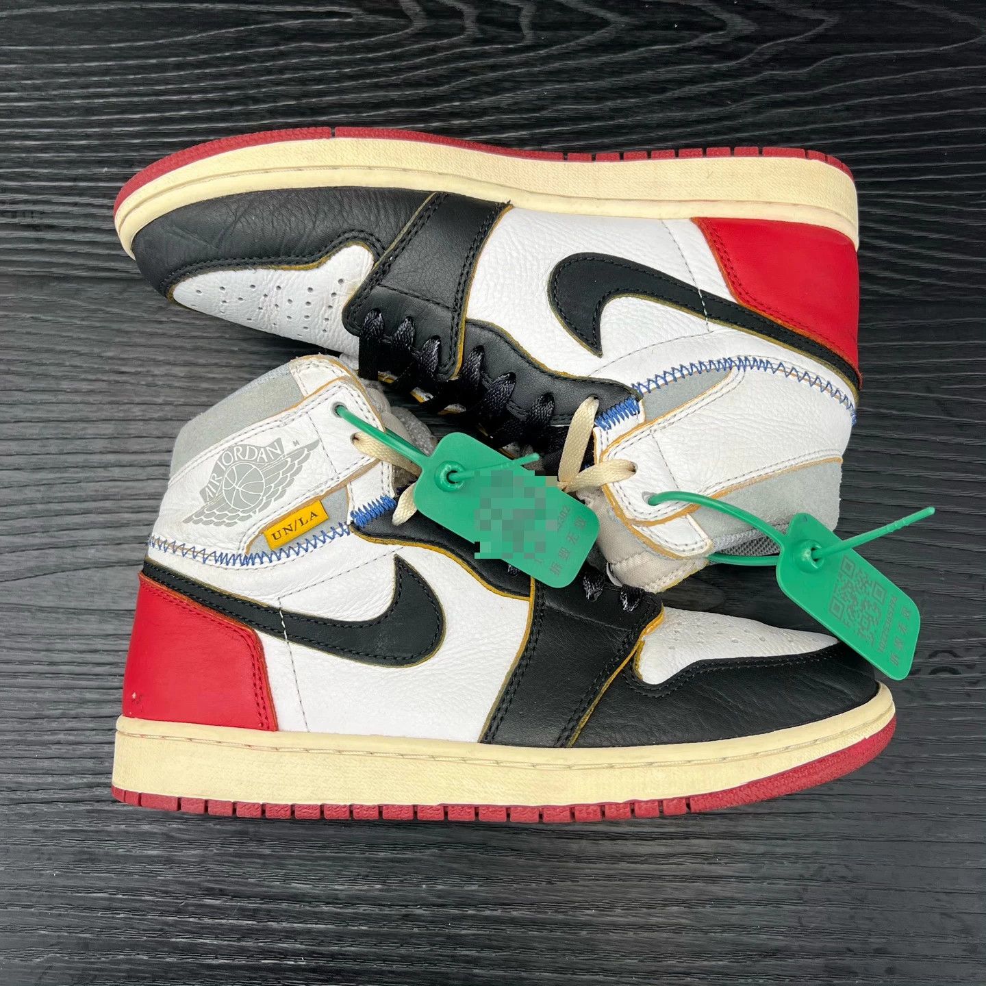 Nike AJ1 Union Black Red Size 41 New with Box Size US 8 / EU 41 - 3 Thumbnail