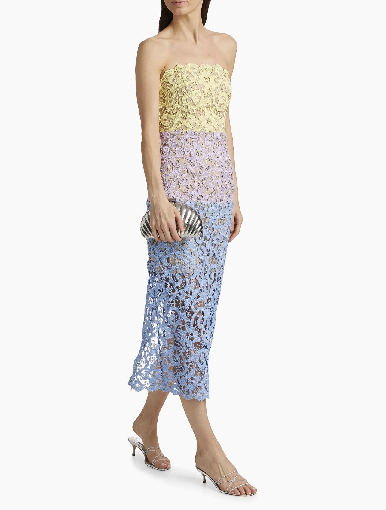 MILLY Milly Kait Colorblocked Lace Cocktail Dress size 10 Size L / US 10 / IT 46 - 4 Thumbnail