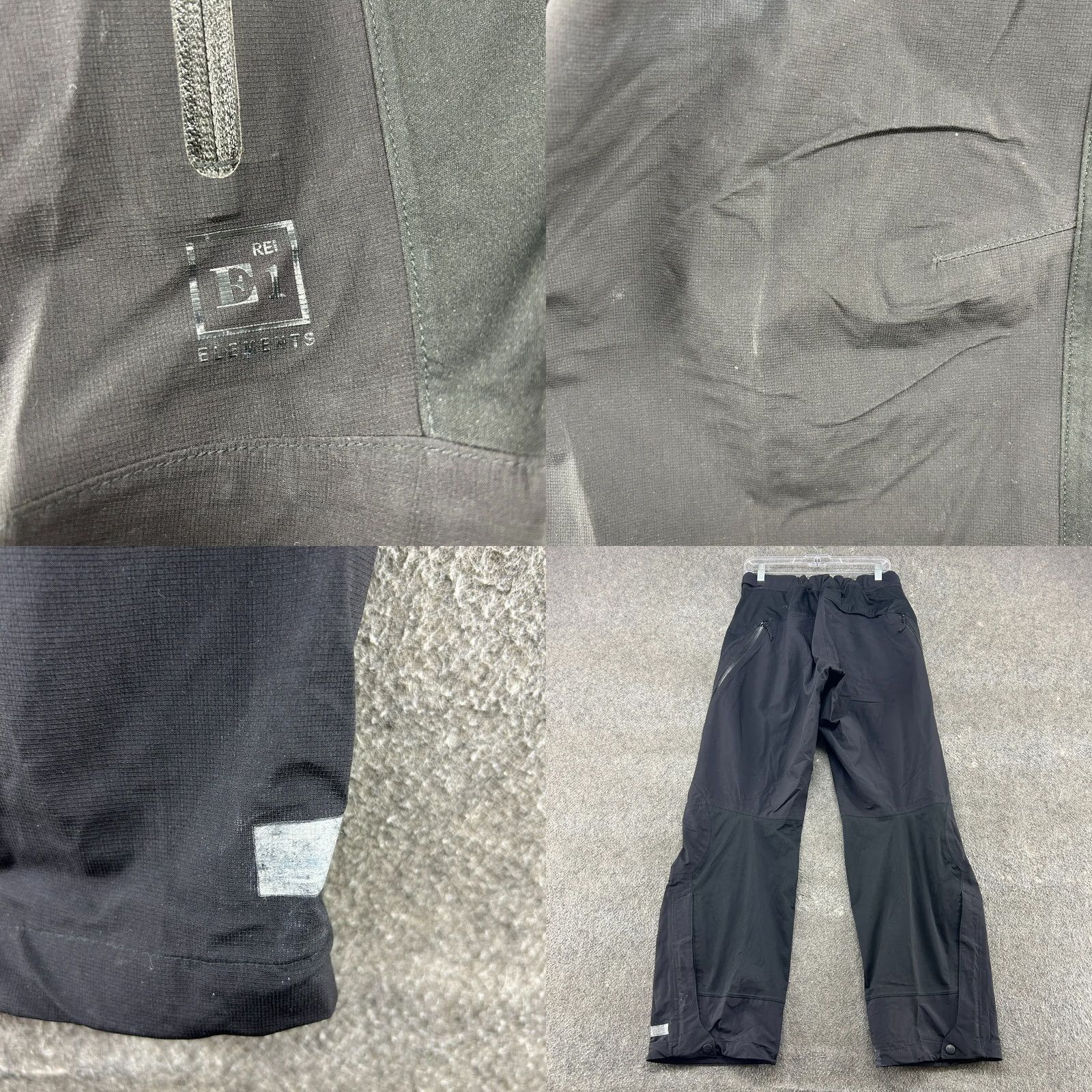Vintage REI Mens M 34x32 Black Cargo Nylon Stretch E1 Elements Taped Seams Pants Size US 31 - 8 Thumbnail